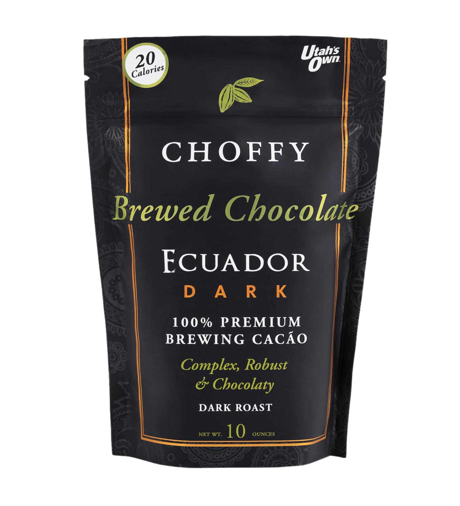 Choffy Ecuador Dark Roast: Robust & Chocolaty Cacao Brew for Dark Chocolate Lovers - 10oz - Buy Online on GoSupps.com