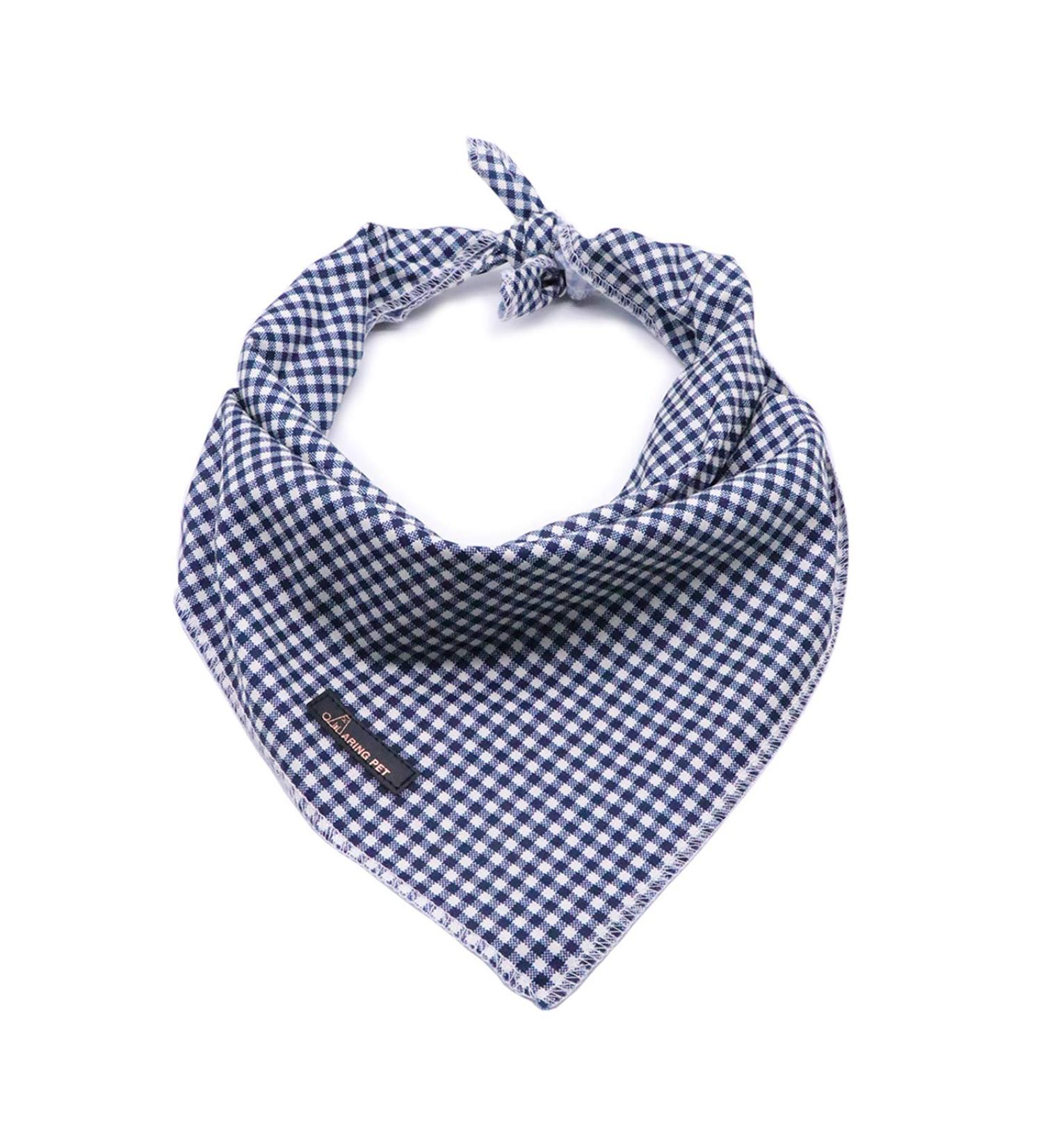 ARING PET Large Navy Plaid Dog Bandana - Cotton Triangle Bib Scarf for Dogs and Cats (1 Pack) - Small to Large Breeds - Buy Online on GoSupps.com