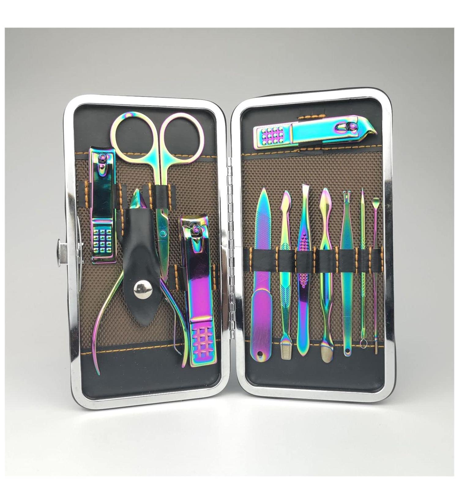 Nail Clippers Set Stainless Steel Pedicure Nail Clippers Tool Man and Woman Portable Nail Clippers 12 Piece Set for Travel - Buy Online on GoSupps.com