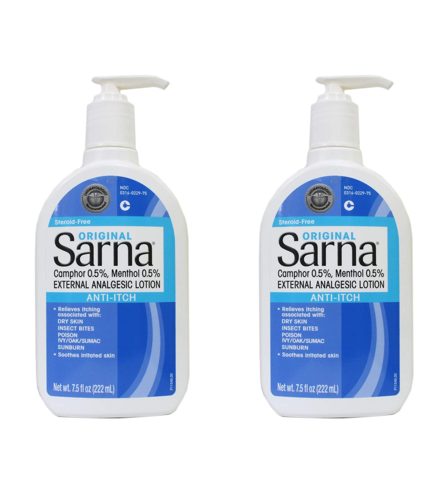 Sarna Anti-Itch Lotion Original 7.5 oz (Pack of 2) - Soothing Relief for Itchy Skin 7.5 Fl Oz - Buy Online on GoSupps.com