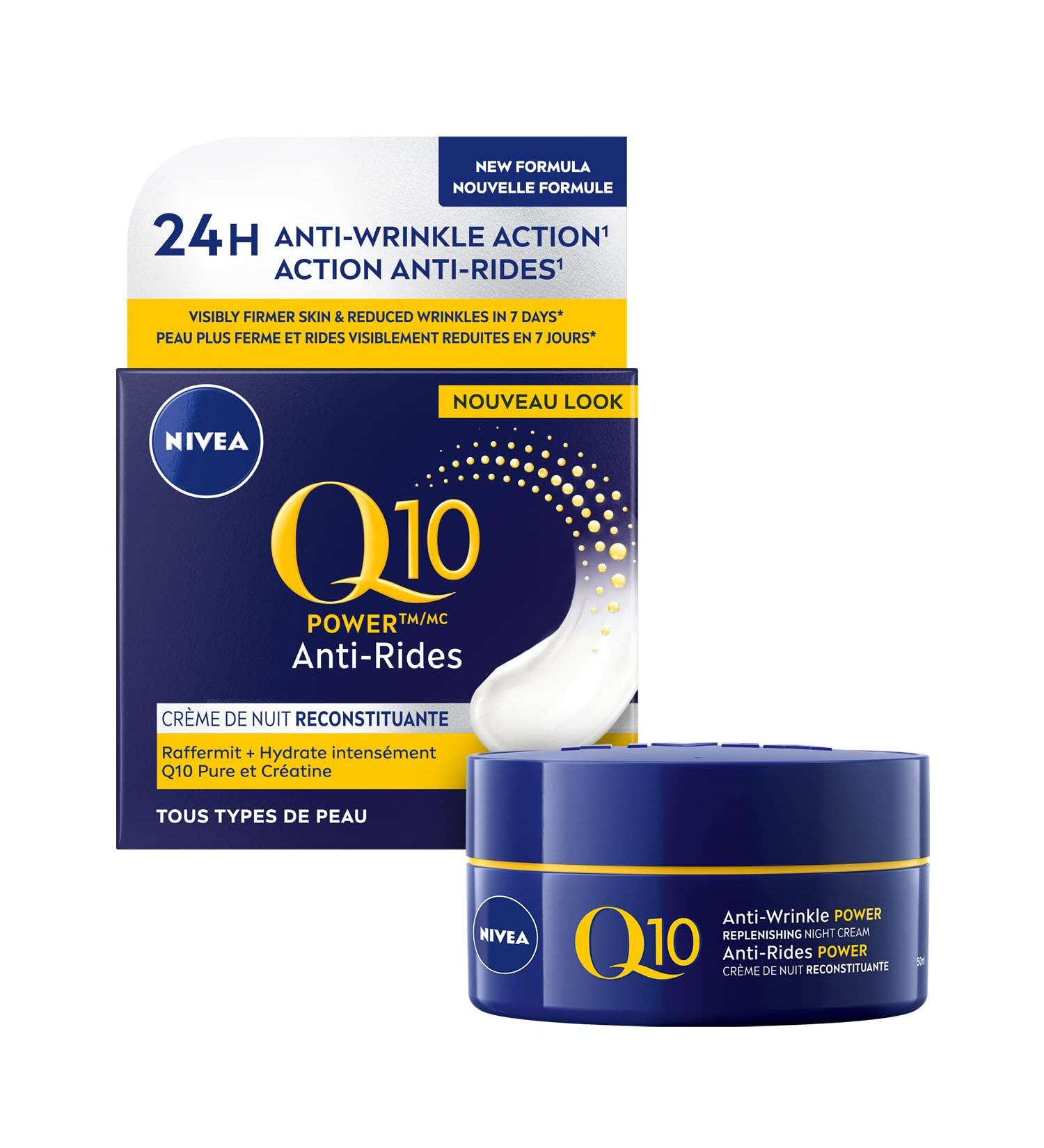NIVEA Q10 Plus Anti-Wrinkle Night Care 50ml - Reduce Wrinkles Overnight - Buy Online on GoSupps.com