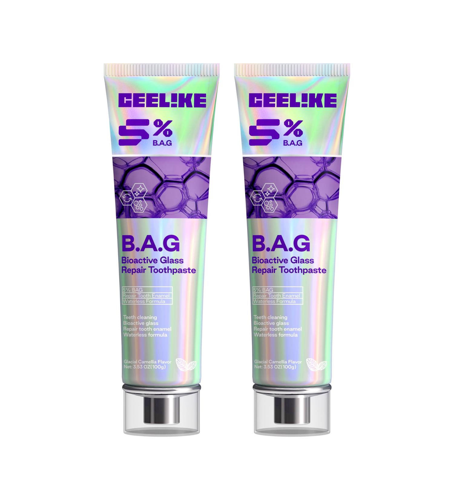 CEELIKE 5% Bioactive Glass Repair Toothpaste Advanced Enamel Protection Gentle Clean Glacial Camellia Flavor Fluoride-Free 100g (2) - Buy Online on GoSupps.com