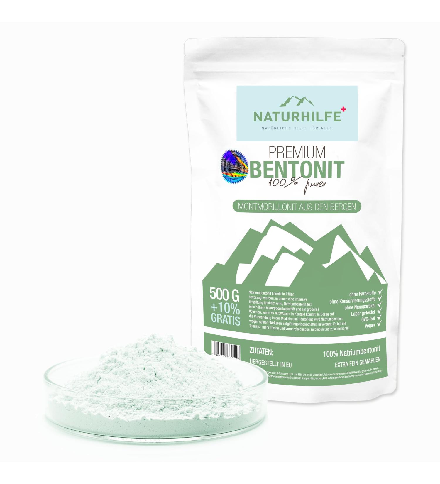 NATURHILFE Bentonite Powder 550g - Earth Mineral Lab Tested Sodium Bentonite - Buy Online on GoSupps.com