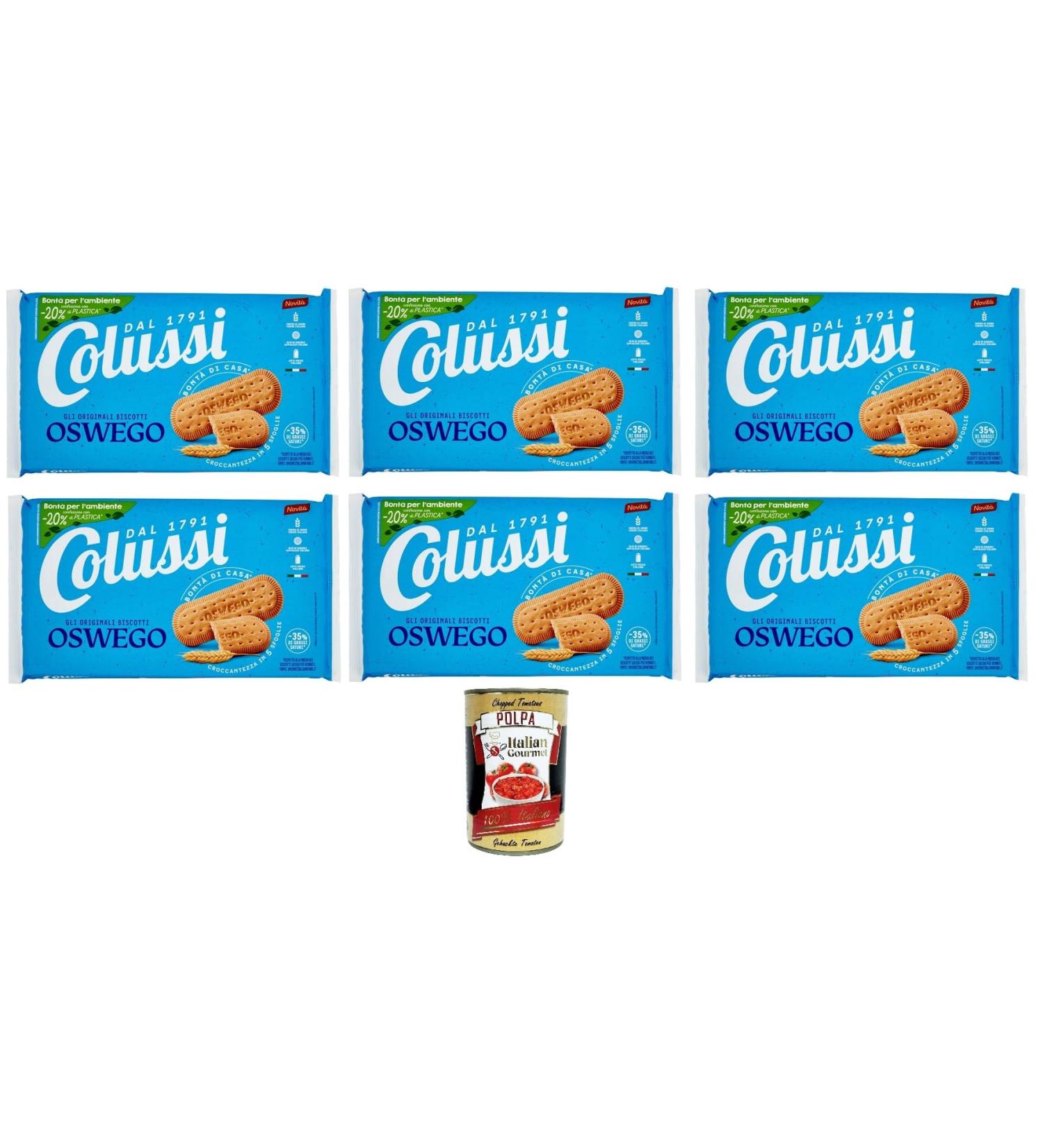  Italian Gourmet E.R. Colussi Gli Originali Biscotti OSVEGO Set of 6 Cookies Osvego 500 g + Italian Gourmet Tomato Pulp 400 g Tin - Buy Online on GoSupps.com