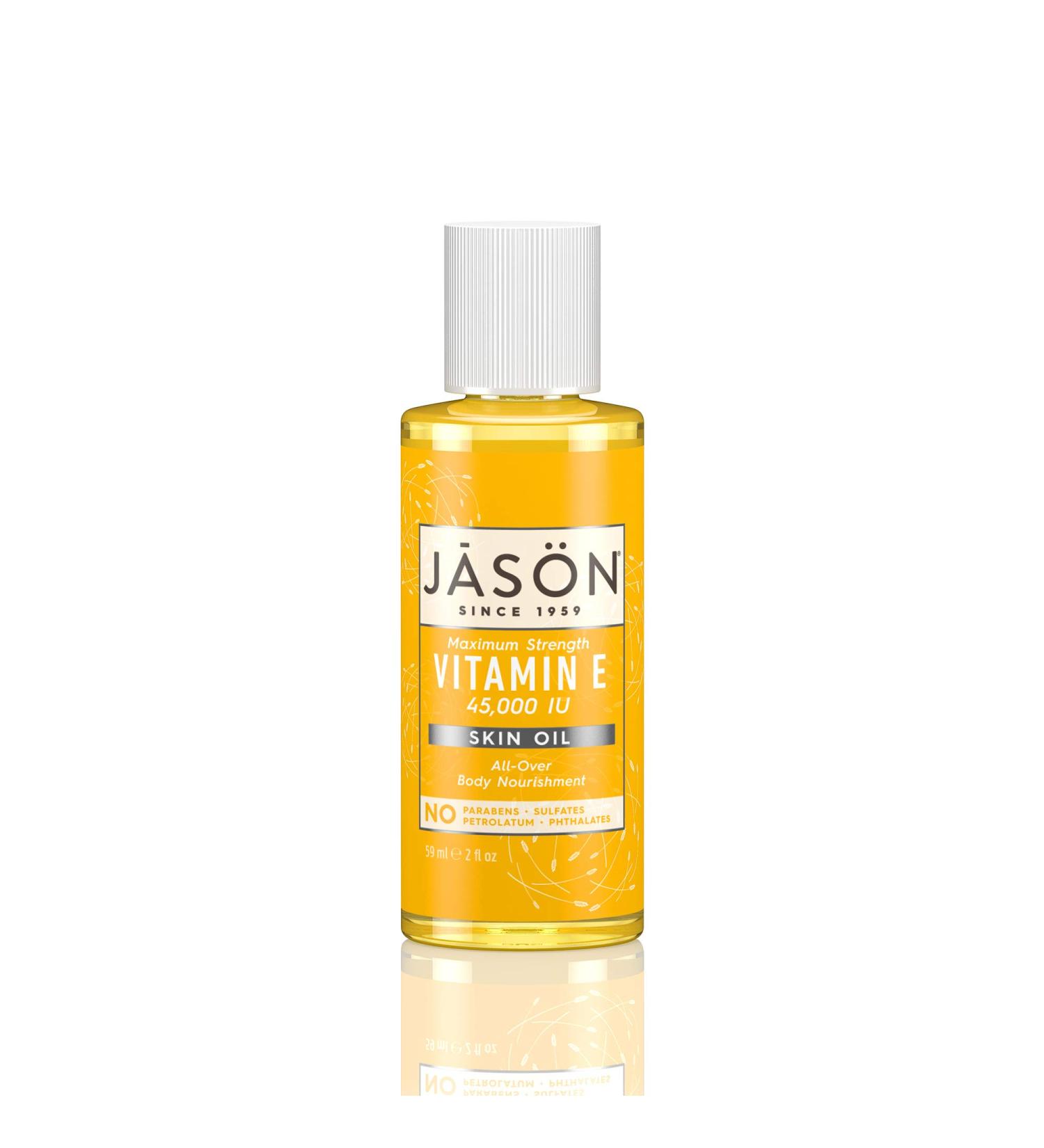 JASON Vitamin E 45,000 IU Skin Oil 2oz Maximum Strength Bottle - Buy Online on GoSupps.com