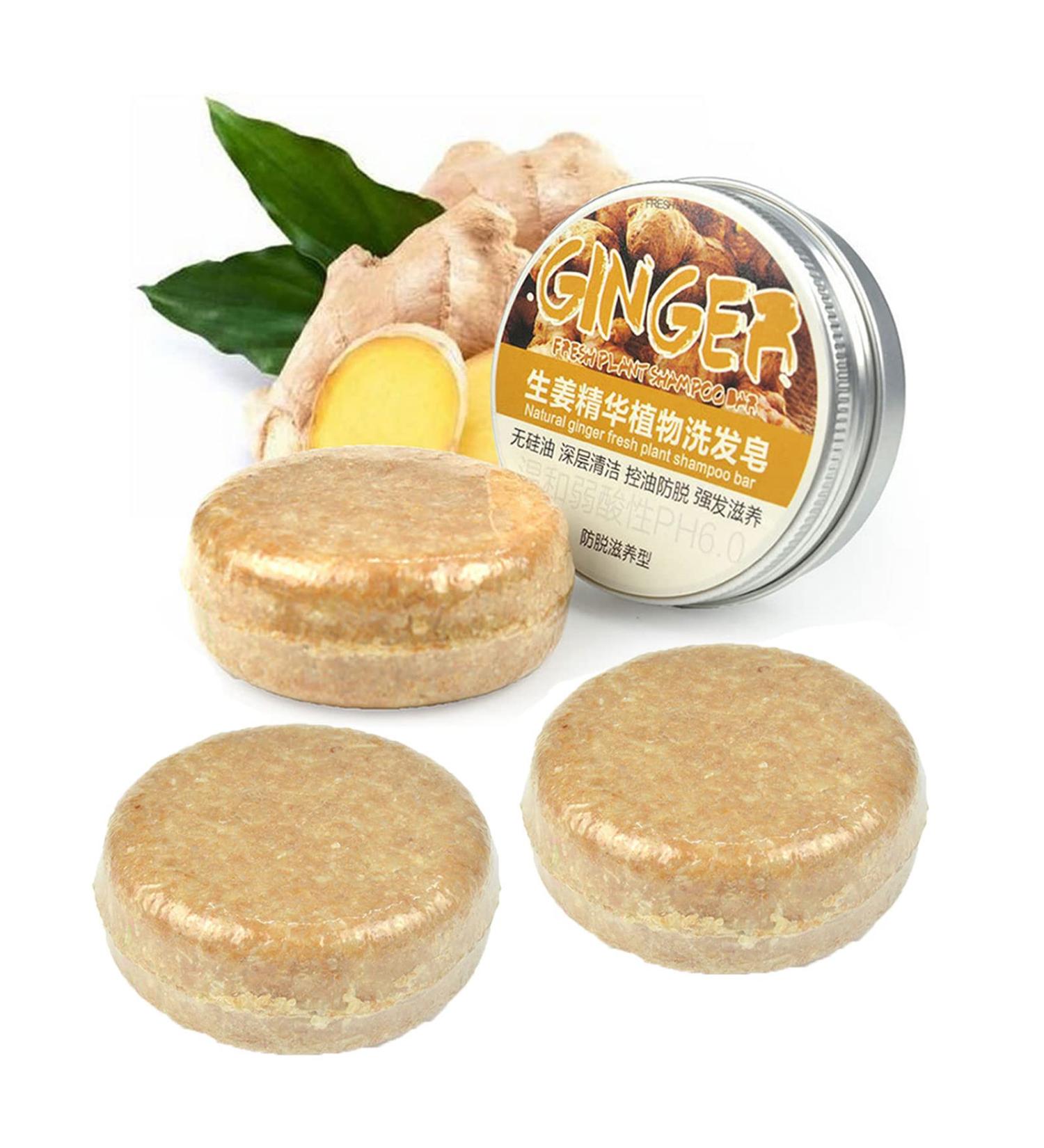 Ginger Hair Regrowth Shampoo Bar Ginger Shampoo Soap Ginger Shampoo Bar Solid Shampoo Bar (3pcs) - Buy Online on GoSupps.com