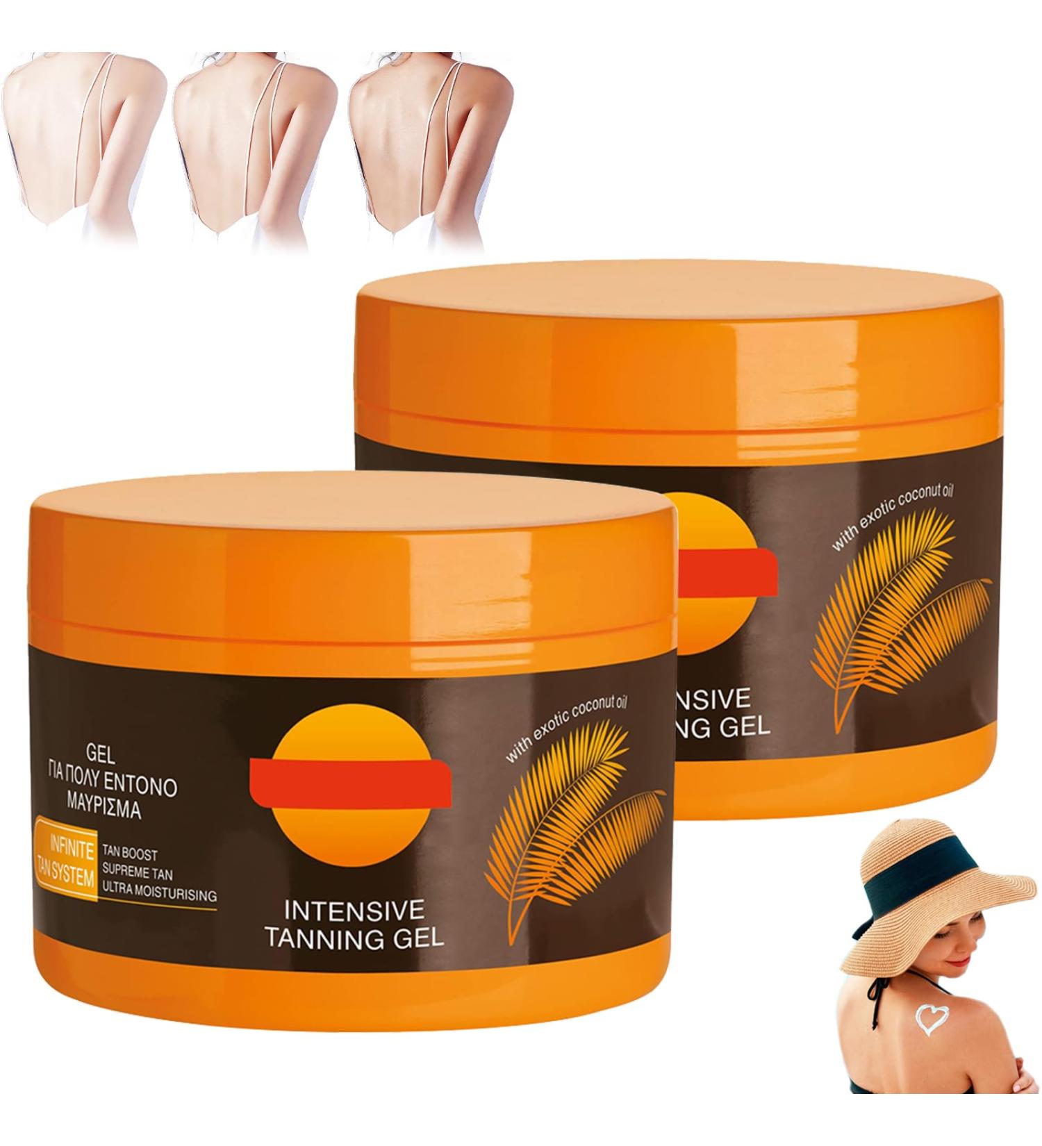 ExcellaElite Intensive Tanning Gel 2 Pieces Tanning Gel Carotene Tanning Gel Sunbed Tanning Accelerator Tanning Cream Tanning Gel for Sunbeds and Outdoor Sunbathing Intensive Tanning Luxury Gel - Buy Online on GoSupps.com