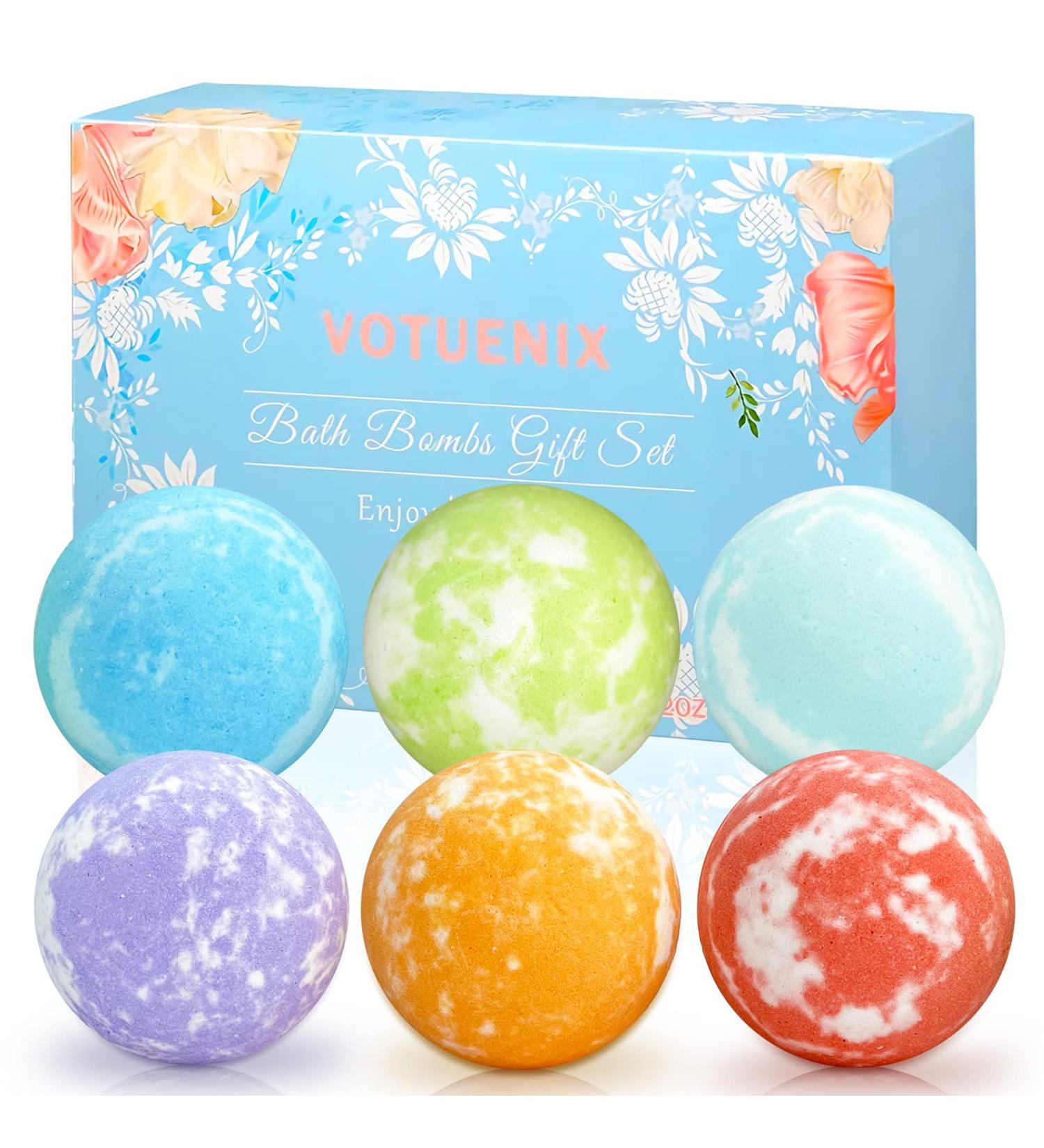 6-Piece Bath Bombs Set - Shea Butter & Sea Salt | Moisturizing Fizzers for Bubble & Spa Bath | Large 5.2 oz Bombs for Women - Buy Online on GoSupps.com