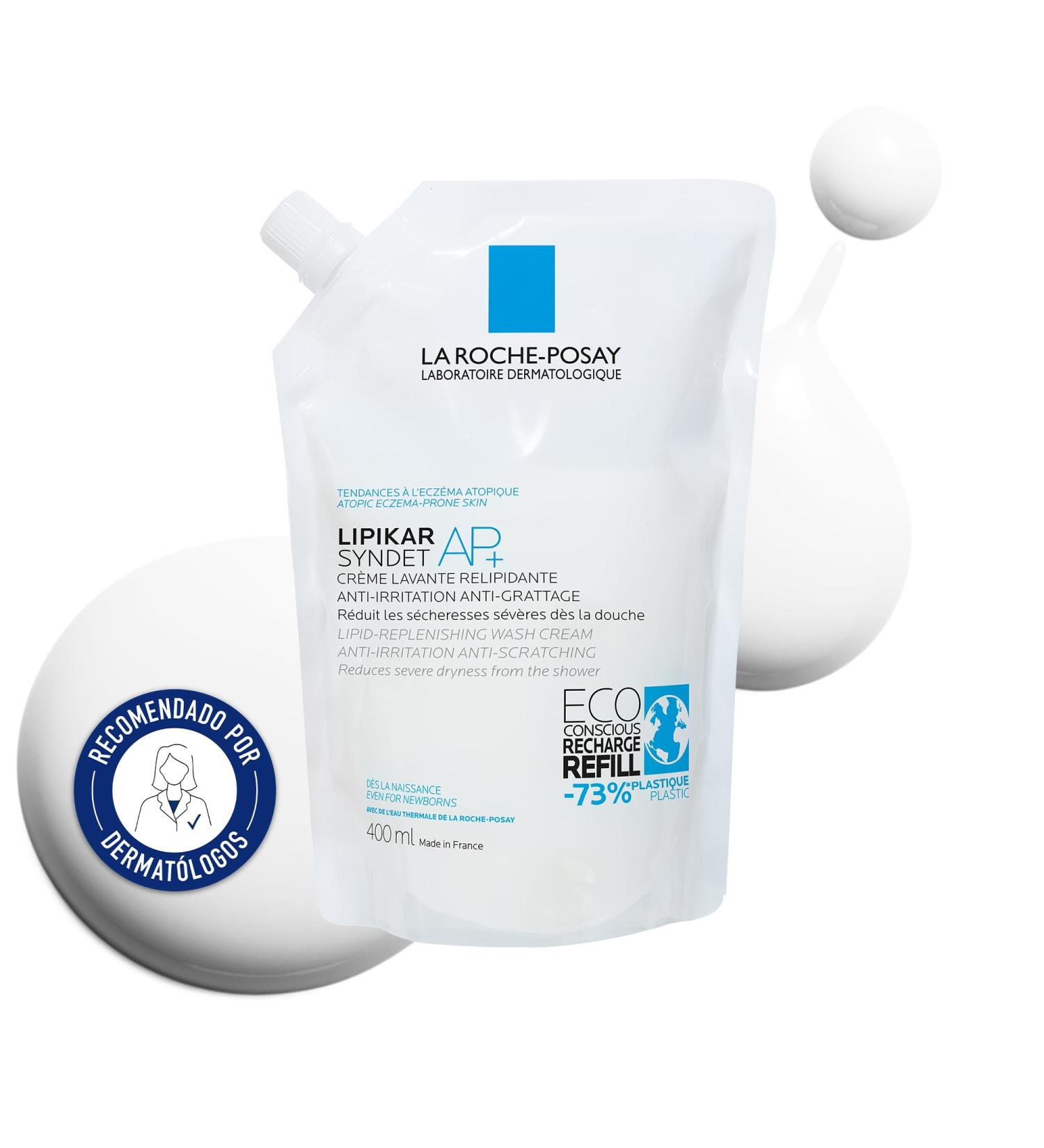 La Roche-Posay Lipikar Syndet AP+ Cream Wash Refill Pouch 400ml - Buy Online on GoSupps.com