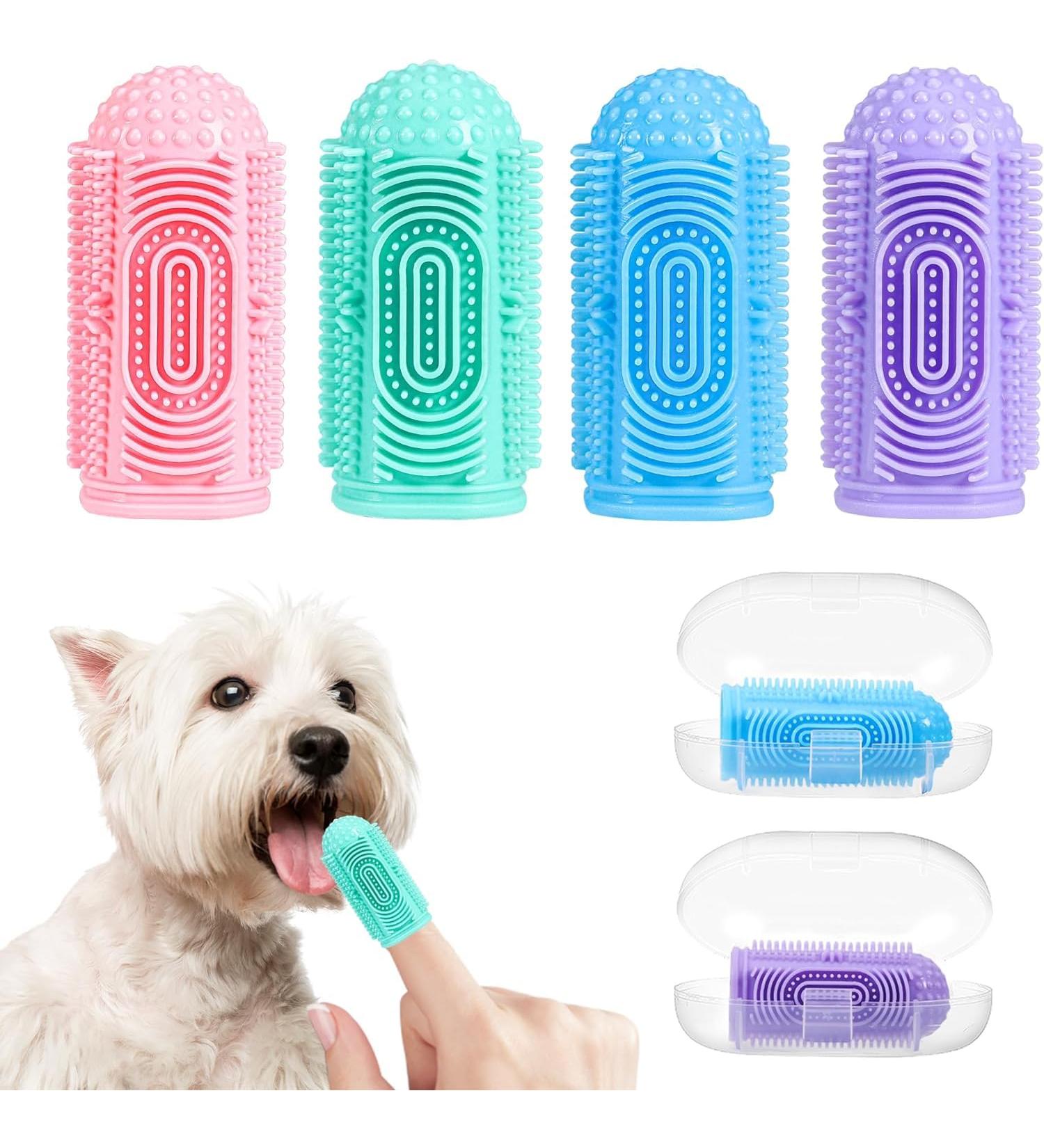 Multi-Colored Dog & Cat Toothbrush Fingerlings - 4 Pack | Ldiidii Dog Toothbrush for Optimal Oral Care - Buy Online on GoSupps.com