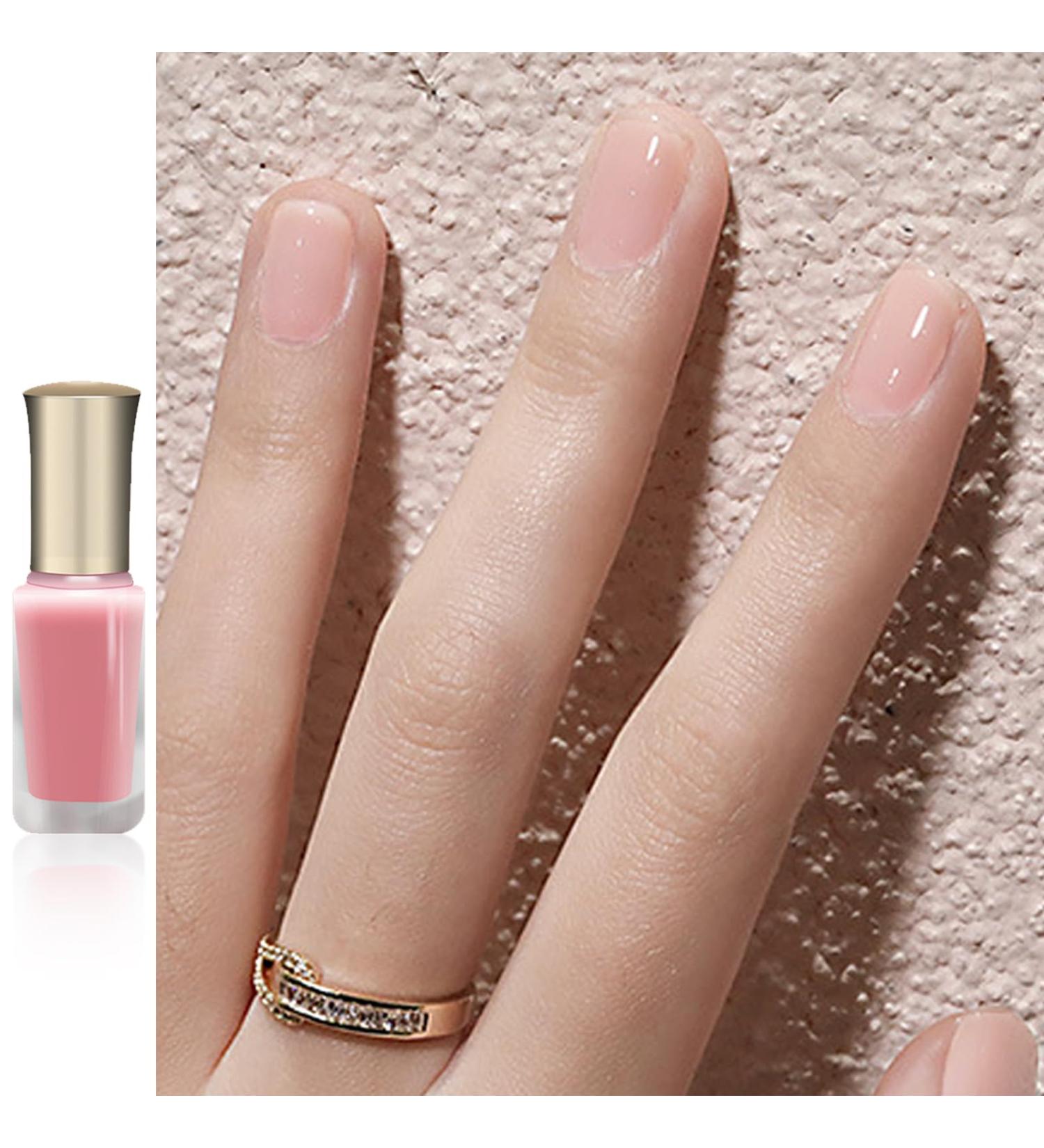 Pink Nail Polish Nude Pink Nail Varnish Chip Resistant Clear Jelly Pink Nail Varnish Quick Dry Pink Gel Polish Water Based Translucent Nail Polish for DIY Manicure Art at Home - Buy Online on GoSupps.com