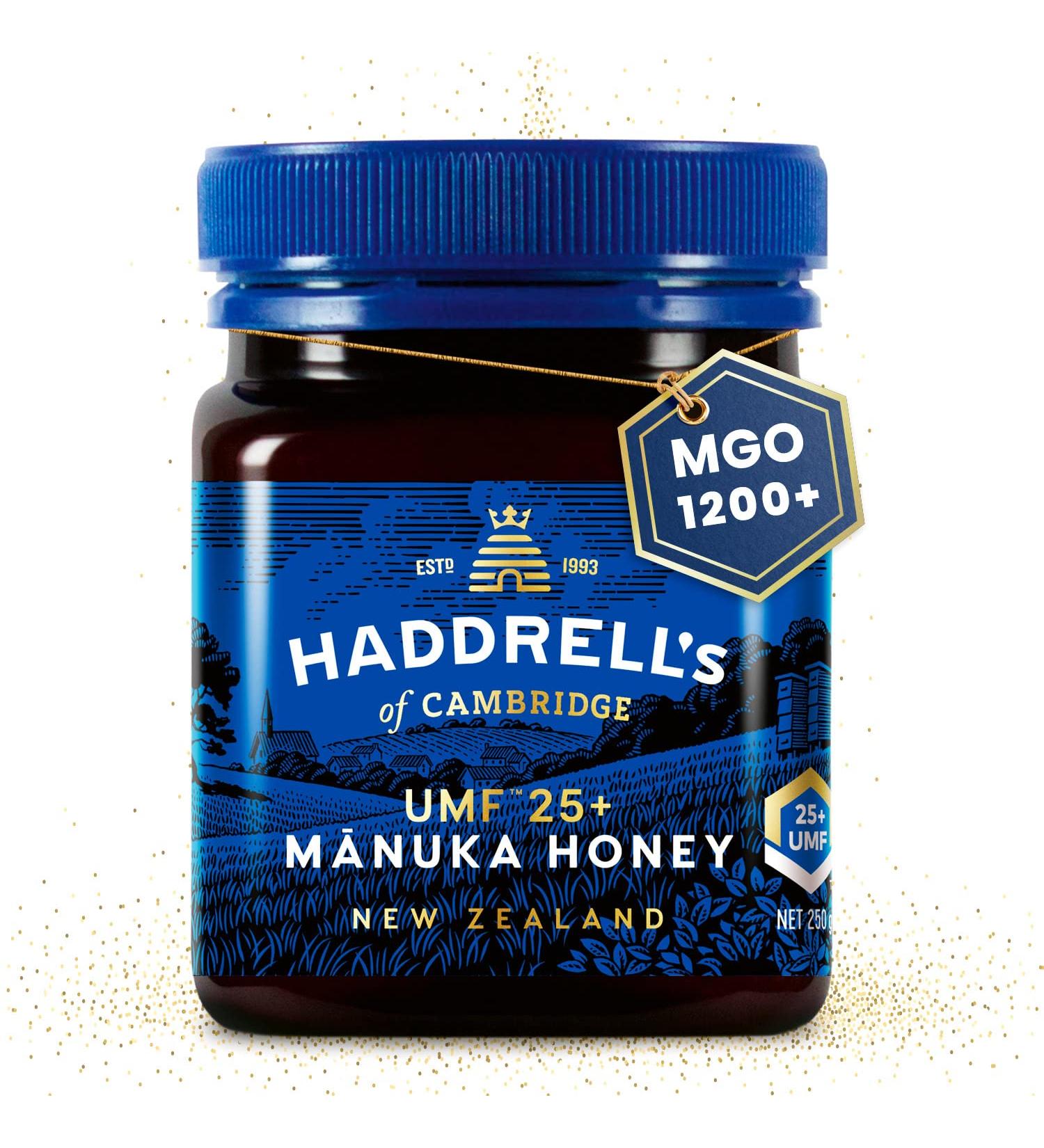 HADDRELL'S Certified Manuka Honey UMF 25+ (Ultra Premium) MGO 1236 mg/kg 250gr (0.55lb) Product of New Zealand UMF License # 1027 - Buy Online on GoSupps.com