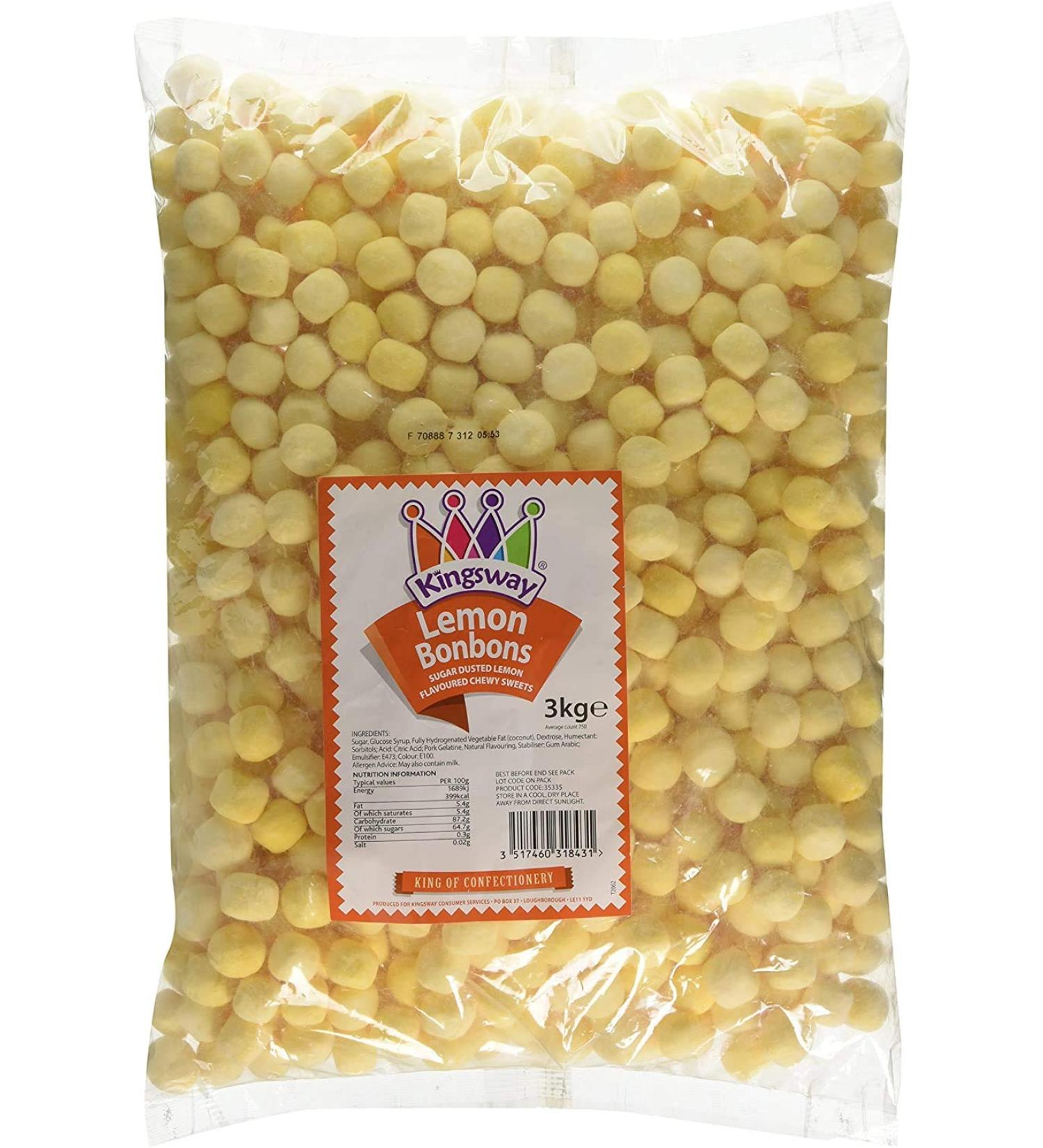 Kingsway Retro Sweets Lemon Flavoured Bonbons - Wedding Favor/Party Bags 3kg - Buy Online on GoSupps.com