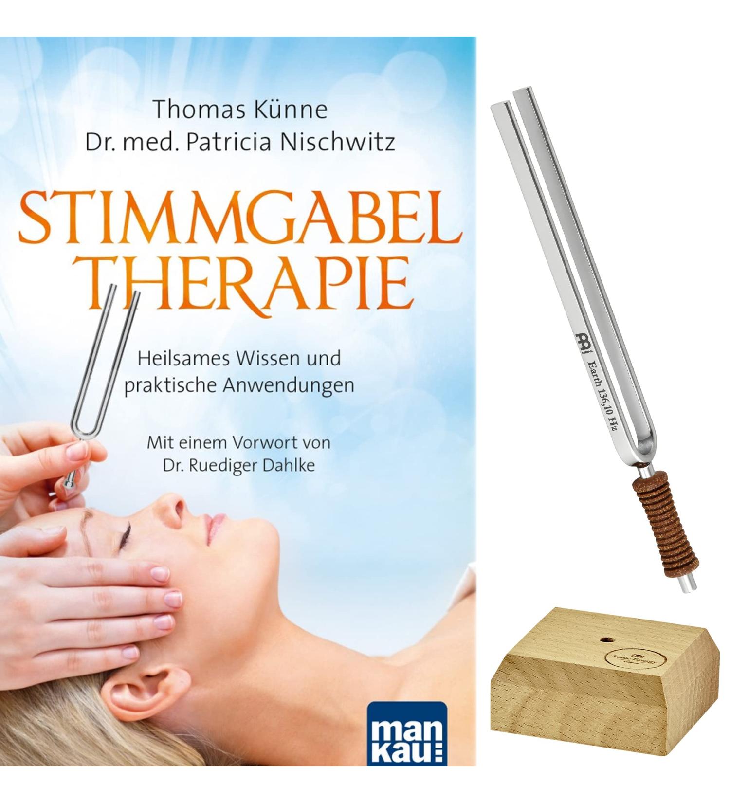 Sonic Energy Beginet Set 'Earth' - 136.10 Hz Tuning Fork with Wooden Stand & Therapy Guide | Boost Wellness - Buy Online on GoSupps.com