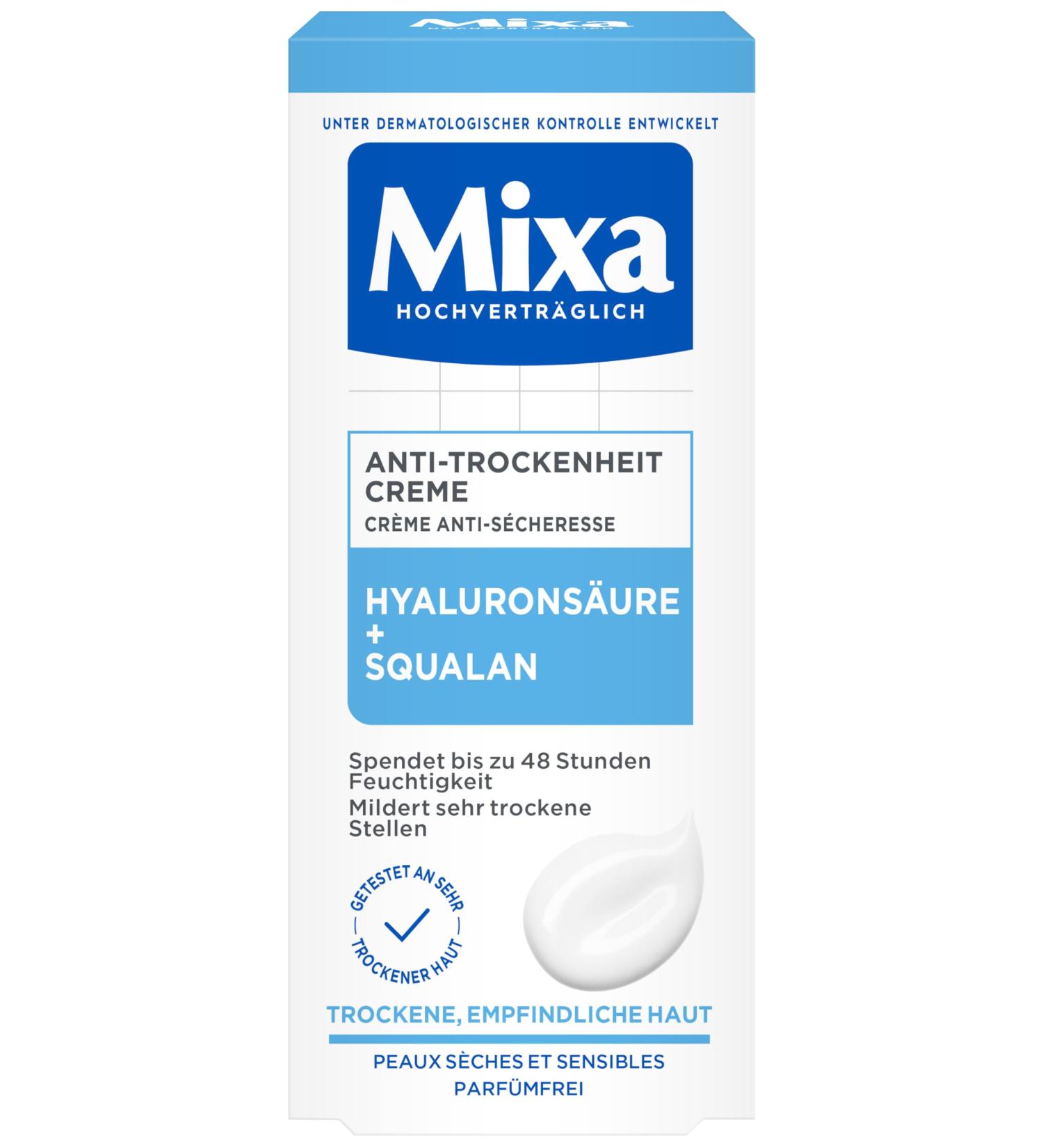 Mixa Mixa Anti-Dryness Face Cream - For dry and sensitive skin - With hyaluronic acid and squalane - 50 ml