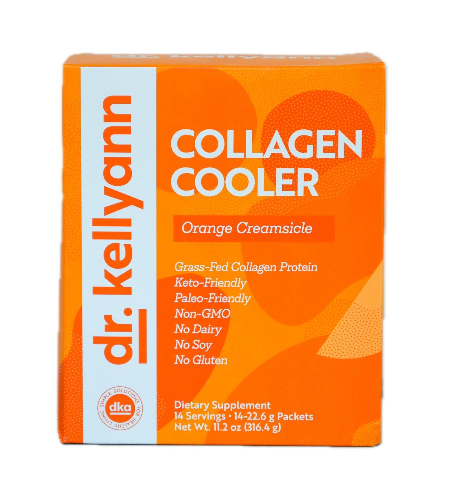 Dr. Kellyann Collagen Cooler Orange Creamsicle | 15g Grass-Fed Collagen Protein per Serving | Keto & Paleo Friendly Non-GMO Dairy-Free | 14 Servings Orange Creamsicle 11.2 Ounce (Pack of 1) - Buy Online on GoSupps.com