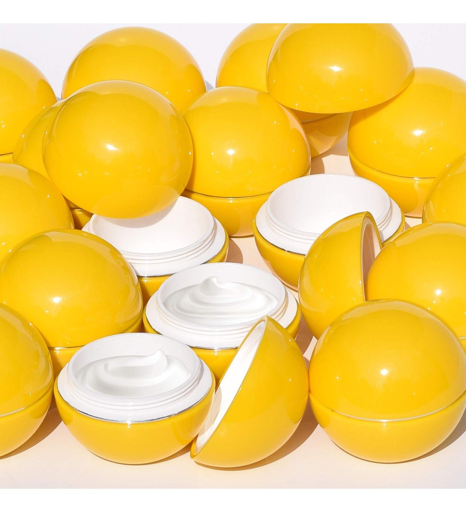 Sample pots 20 Pieces cosmetic pots Empty cosmetic containers with Lid for Creams Sample Make-up Storage (50ml) (yellow) - Buy Online on GoSupps.com
