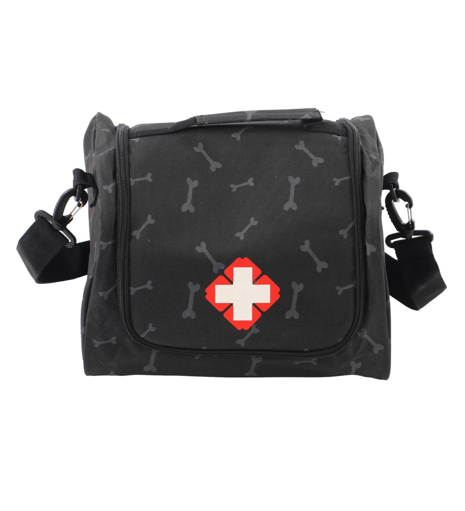 Nimomo Pet Aid Bag Medical Bag Oxford Cloth Bone Pattern Dog Grooming Emergency Survival Handbag for Home Outdoor Travel Camping - Buy Online on GoSupps.com