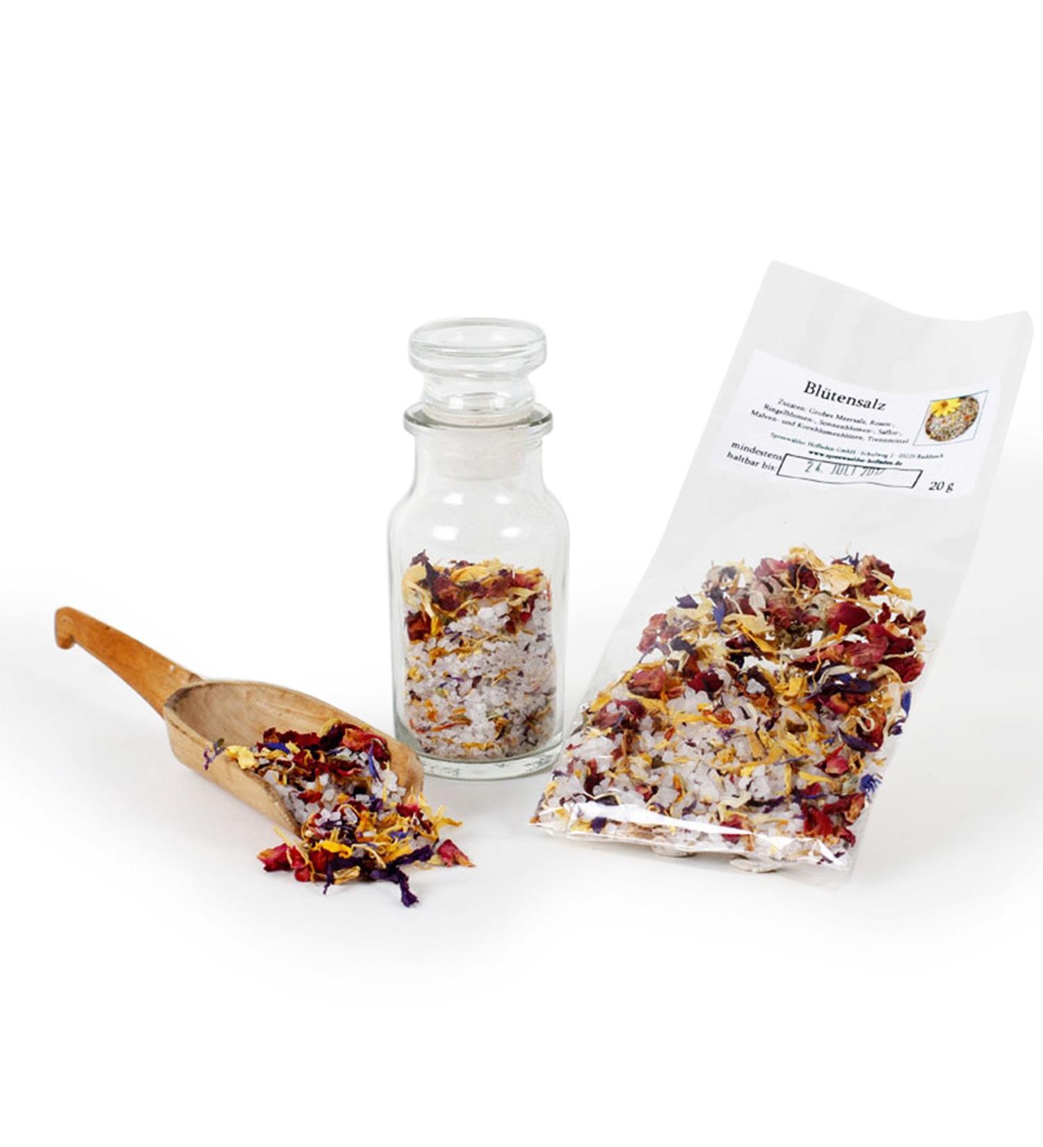 Feine W rze Flower Salt Natural Coarse Sea Salt Floral Salt Mix Rose Petals Saflor Sunflower Flowers Gluten Free Hibiscus Flowers 20g