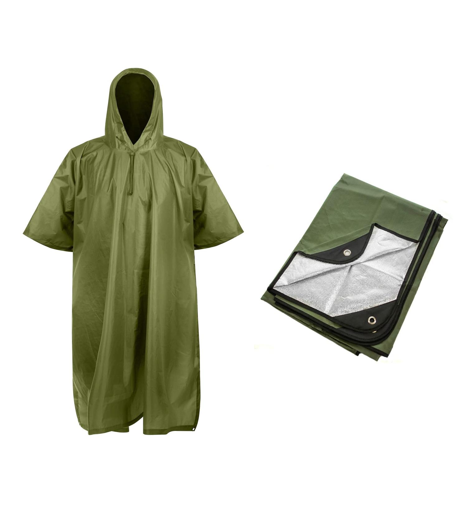 Arcturus Heavy Duty Survival Blanket Poncho - Lightweight Ripstop Nylon (Olive) - Buy Online on GoSupps.com