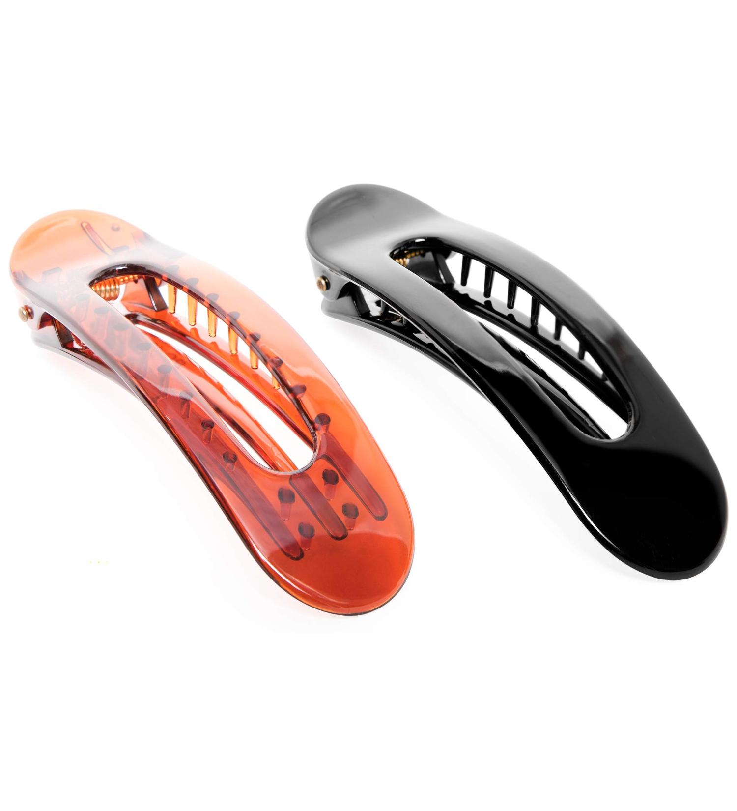 RC Roche 2-Piece Oval Hair Clip Set for Women - Strong Dragonfly Hair Clips in Black & Brown - Perfect for Medium Hair - Buy Online on GoSupps.com