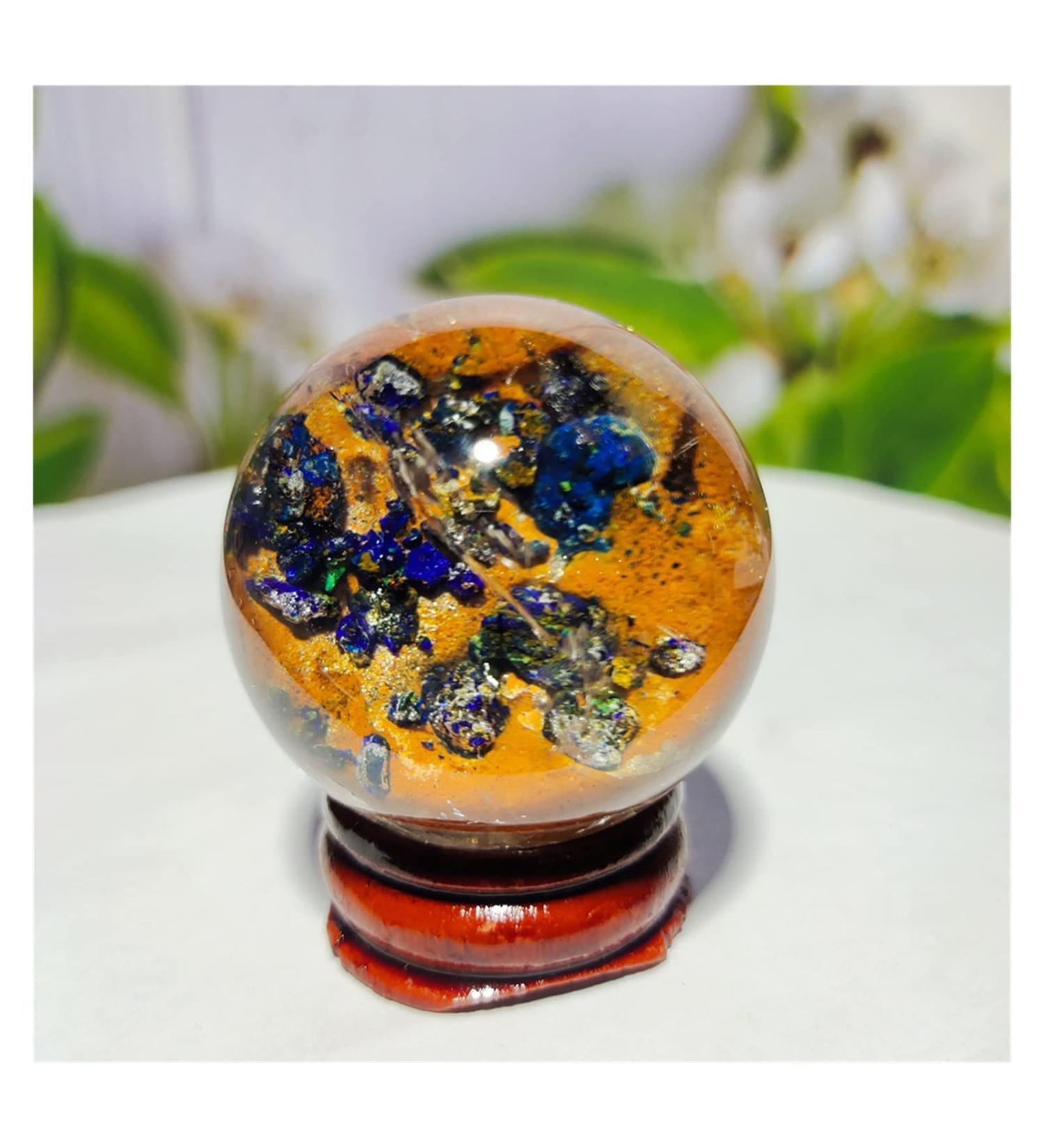 Natural Sphere Natural Azurite Quartz Ball Crystal Gemstones Stone Hand Polished Spheres Home Decoration 1pc (Color : 70-85g) - Buy Online on GoSupps.com
