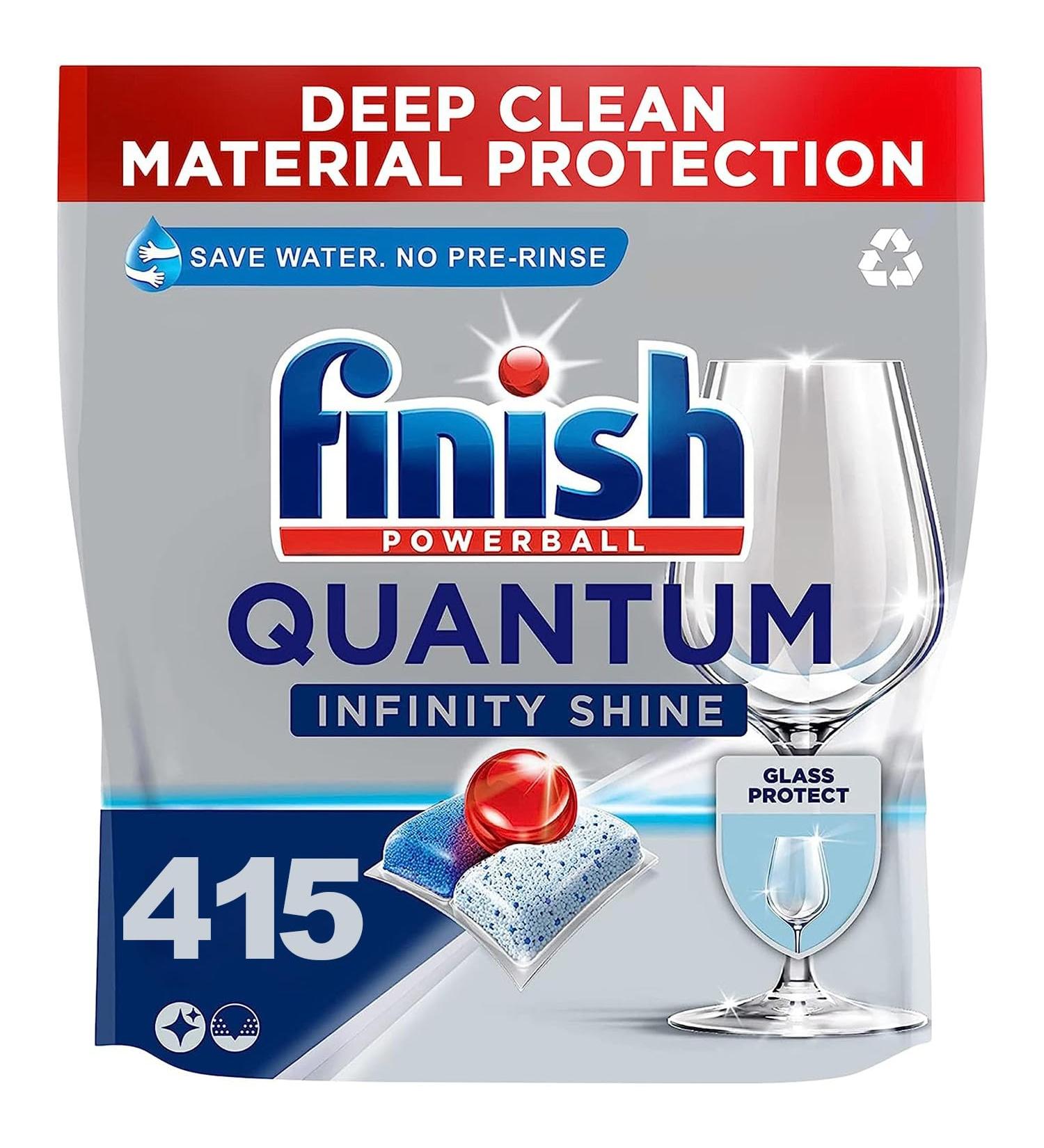 5 x Finish Quantum Infinity Shine Dishwasher Tablets - Dishwasher Tablets for Deep Cleaning Grease Removal Power and Shine - Economy Pack of 83 - Buy Online on GoSupps.com