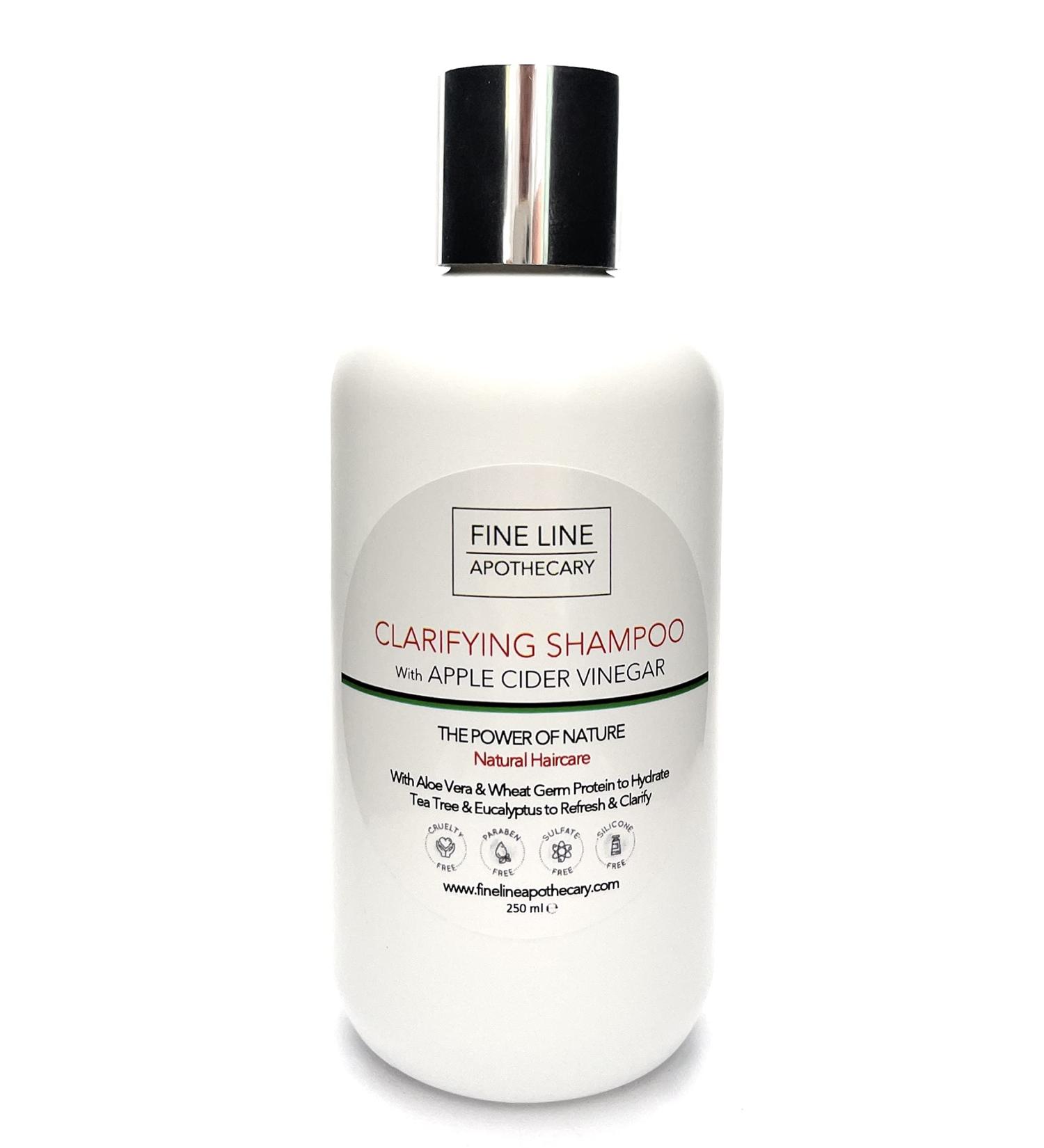 99% Natural CLARIFYING SHAMPOO - APPLE CIDER VINEGAR ALOE VERA TEA TREE & EUCALYPTUS - 250 ml by Fine Line Apothecary No Sulfates No Parabens No Silicone. Concentrated Low Lather - Buy Online on GoSupps.com