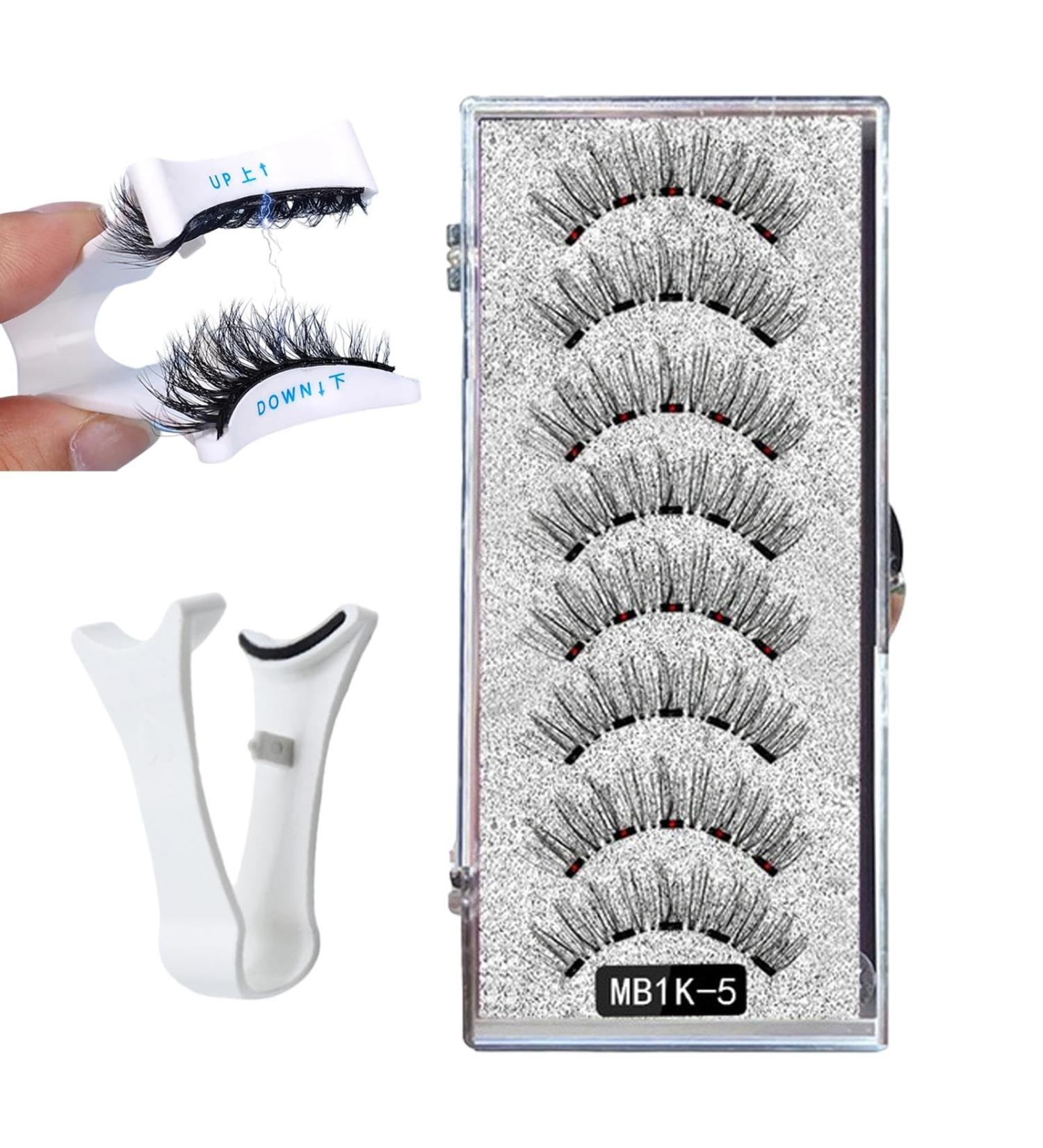 Siopob Magnetic Eyelashes Natural Look - No Glue Magnetic Lashes Soft Artificial Eyelashes - Eye Makeup 2 Pairs Magnetic Lash Strips Reusable False Eyelashes Kit for 3D Natural Look - Buy Online on GoSupps.com