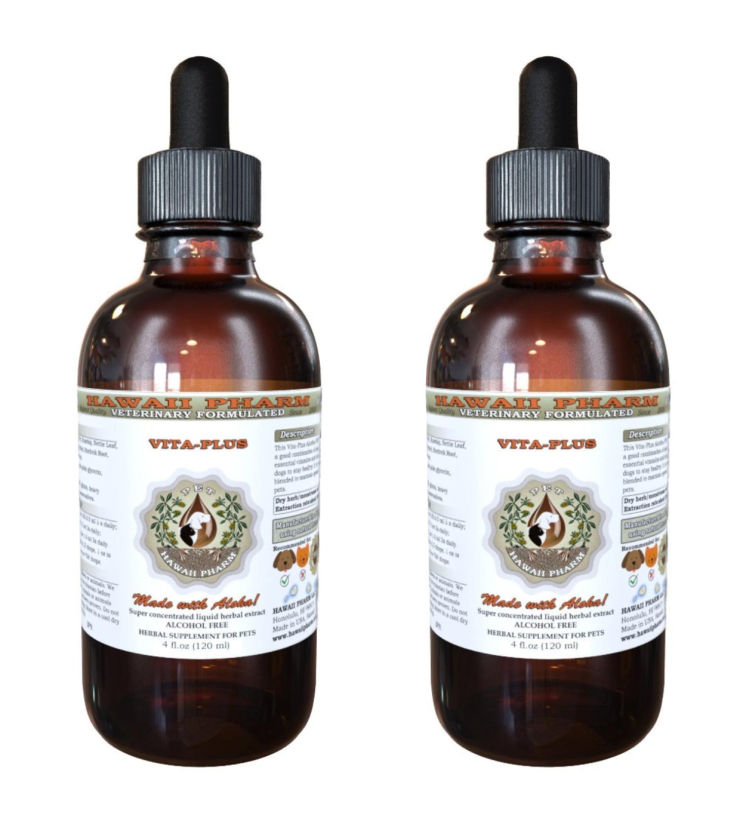 HawaiiPharm Vita-Plus Veterinary Natural Alcohol-Free Liquid Extract 4 oz Pet Herbal Supplement - Buy Online on GoSupps.com