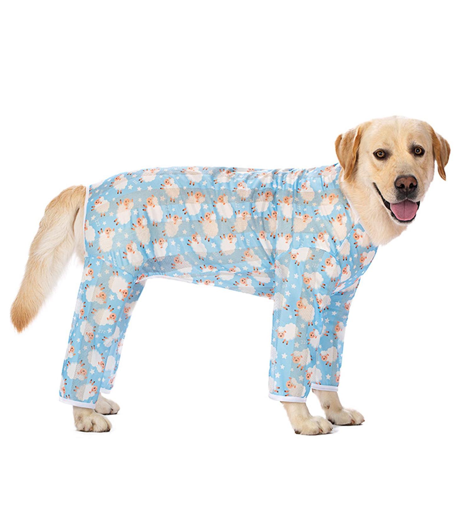 Dog Cooling Clothes Breathable Mesh Cooling Pajamas for Dogs Sunscreen Cooling Dogs Four-Legged Jumpsuit Costumes for Medium and Large Dogs Indoor Outdoor (5XL Blue sheep) 5XL Blue sheep - Buy Online on GoSupps.com