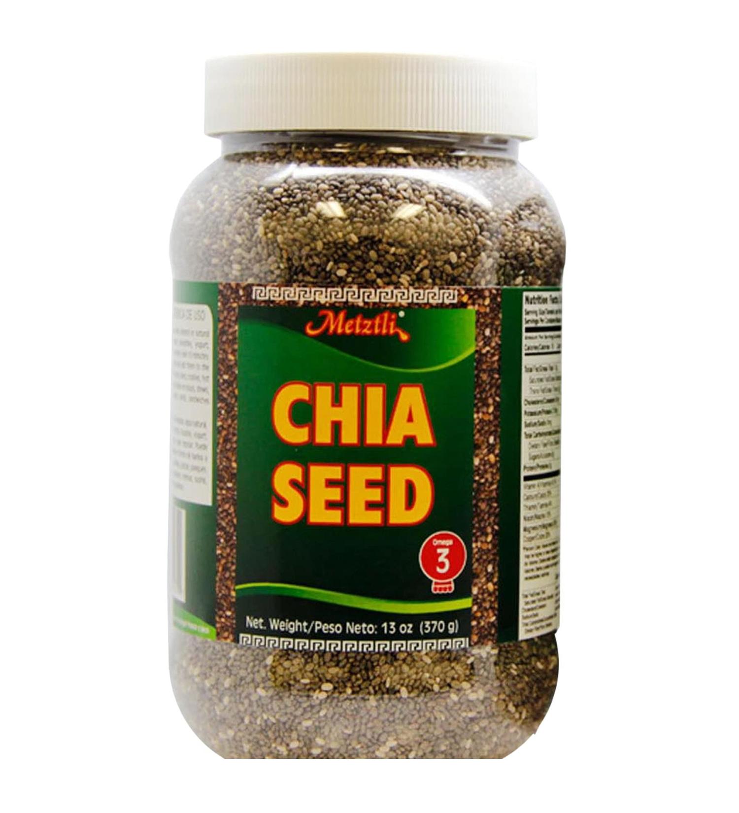 Metztli Chia Seeds 13 oz - Superfood | Source of Fiber | Gluten-Free, Sugar-Free, Sodium-Free - Buy Online on GoSupps.com