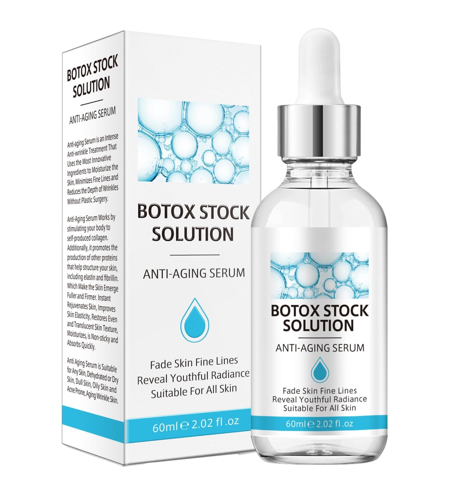 Botox Stock Solution Facial Serum - Anti-Aging Instant Face Lift Tightens Skin Reduces Fine Lines & Wrinkles Hydrates & Boosts Collagen for Women - Buy Online on GoSupps.com