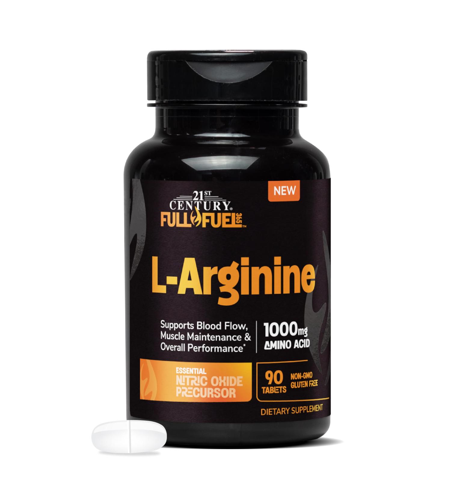 21st Century Full Fuel 365 L-Arginine 1000mg 90 Count Amino Acid Supplement for Muscle Blood Flow & Endurance Support Non-GMO Gluten Free - Buy Online on GoSupps.com