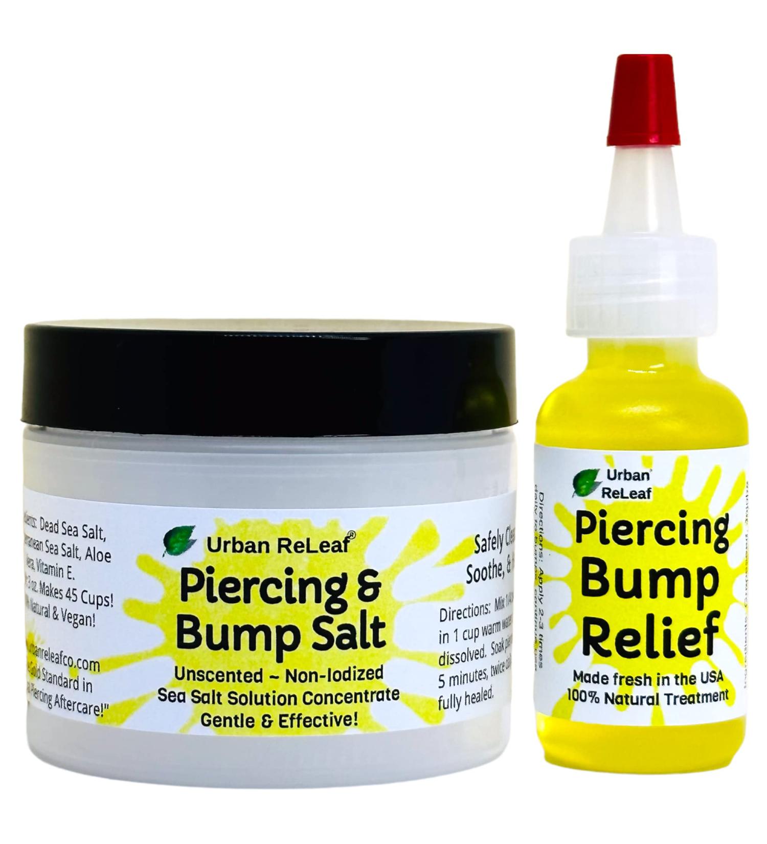 Urban ReLeaf Piercing Bump Relief Set | Keloid Treatment & Sea Salt Solution - Made Fresh in USA - Buy Online on GoSupps.com