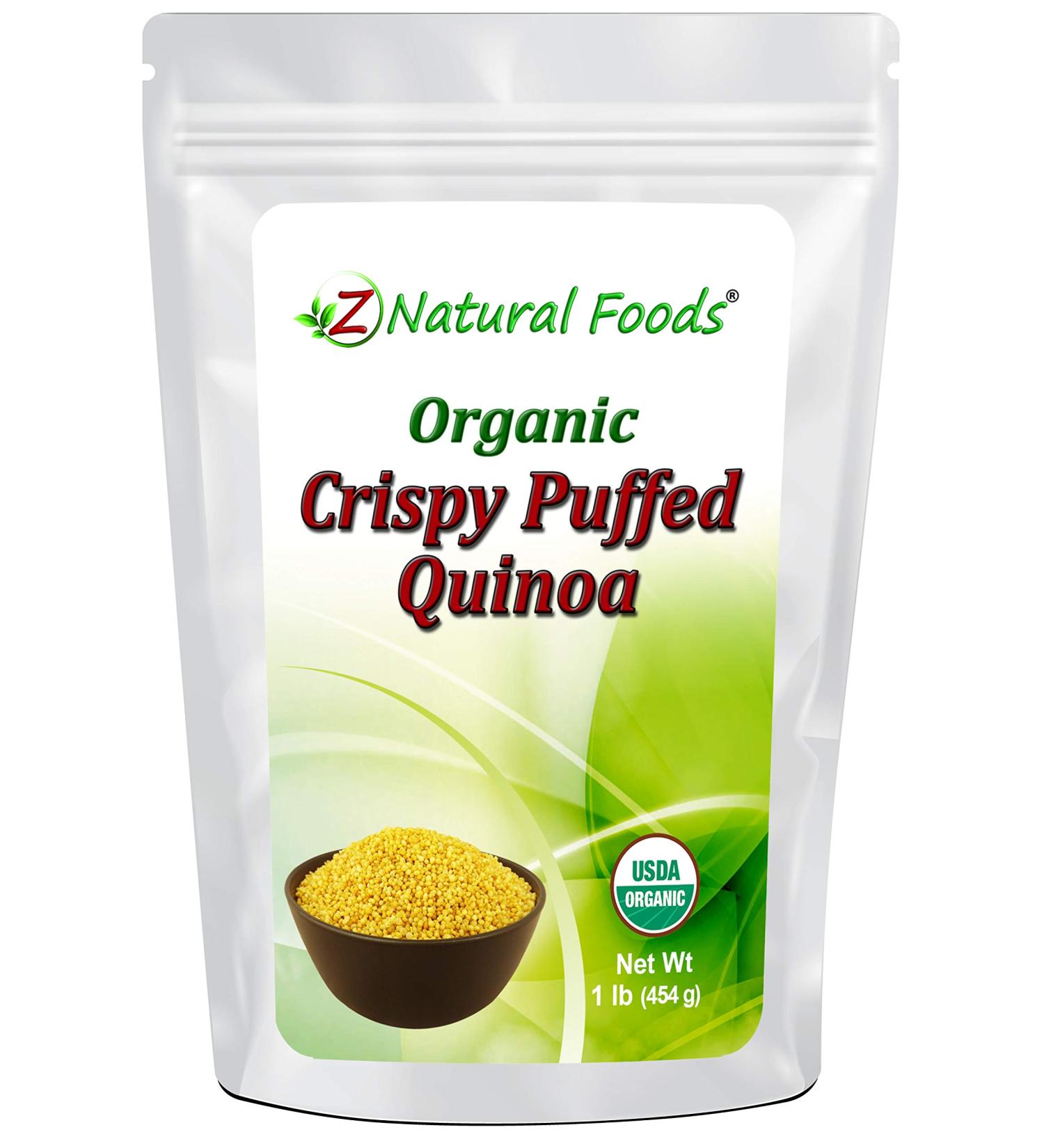 Organic Crispy Puffed Quinoa - Made in USA - Healthy Ancient Grain for Snacks, Soup, Cereal & Salad - 1 lb - Vegan, Gluten Free, Non GMO, Kosher - Buy Online on GoSupps.com