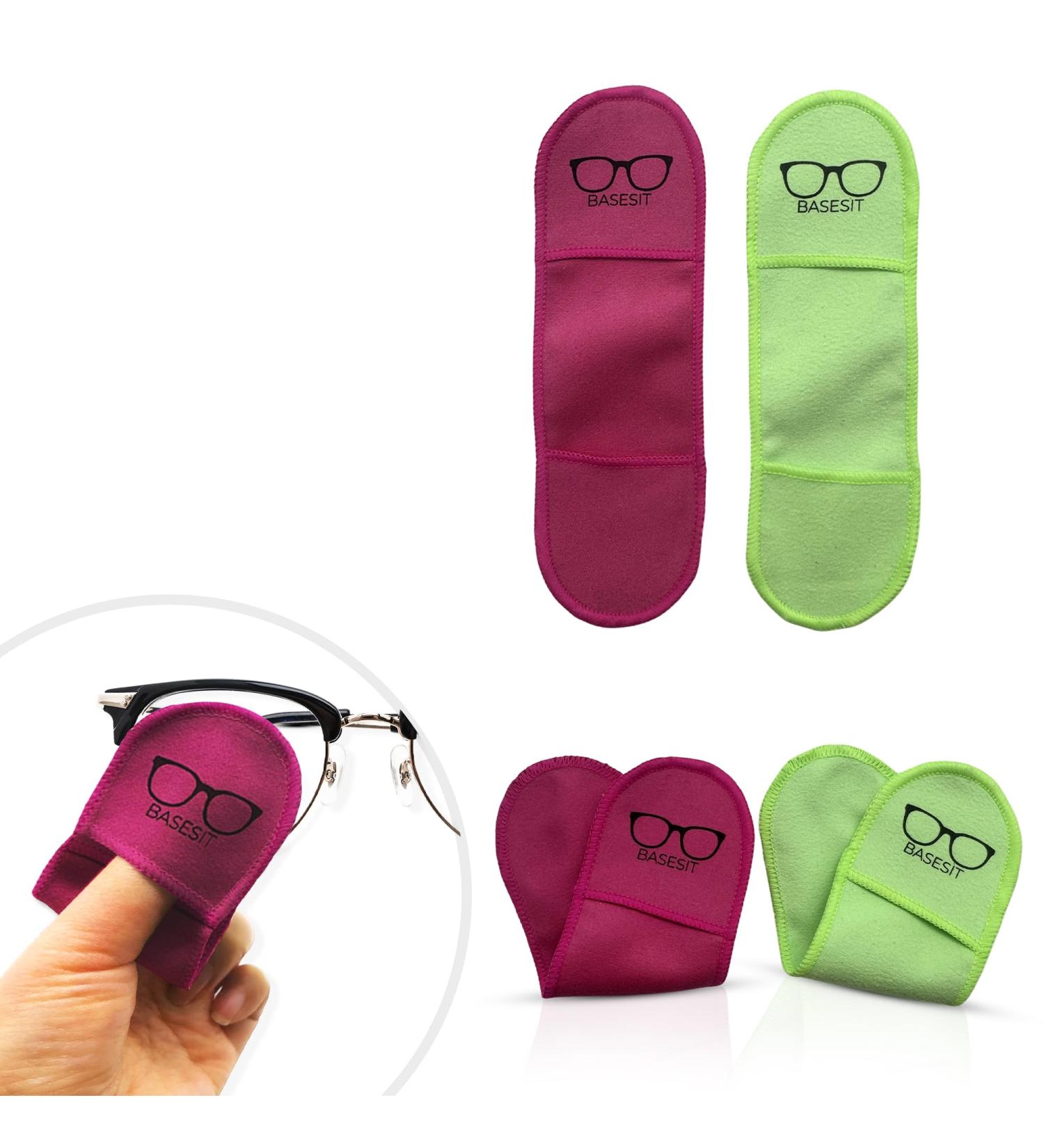 Premium Eyeglass Cleaner Cloth 4 Pack - Anti-Scratch Lens Cleaner Wipes & Screen Cleaning Cloth - Rose & Green - Buy Online on GoSupps.com