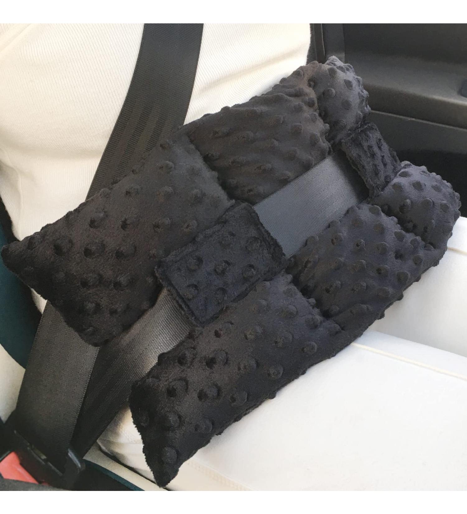 Ostomy Seatbelt Pillow - Protect Your Stoma with Comfort | Colostomy Ileostomy Urostomy Driving Cushion - Black Minky Dot - Buy Online on GoSupps.com