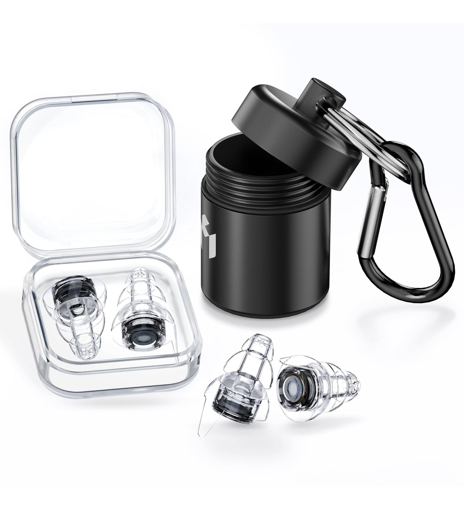 Concert Ear Plugs - High Fidelity Hearing Protection for Musicians DJs & Festivals | 26 dB Noise Reduction Music Earplugs in Clear & Black - Buy Online on GoSupps.com