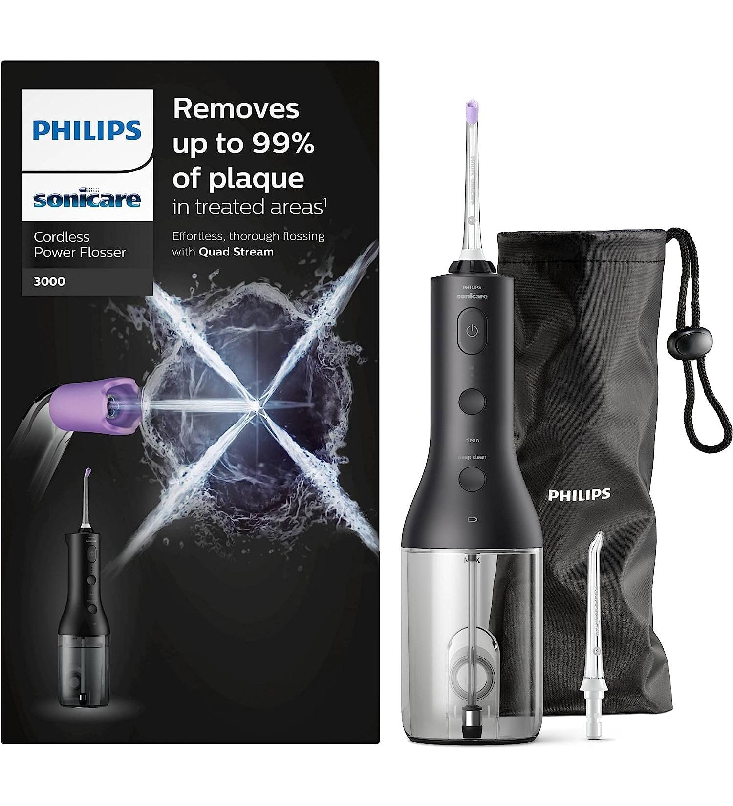 Philips Sonicare Cordless Power Flosser 3000 Oral Irrigator - Black (Model HX3826/33) - Buy Online on GoSupps.com