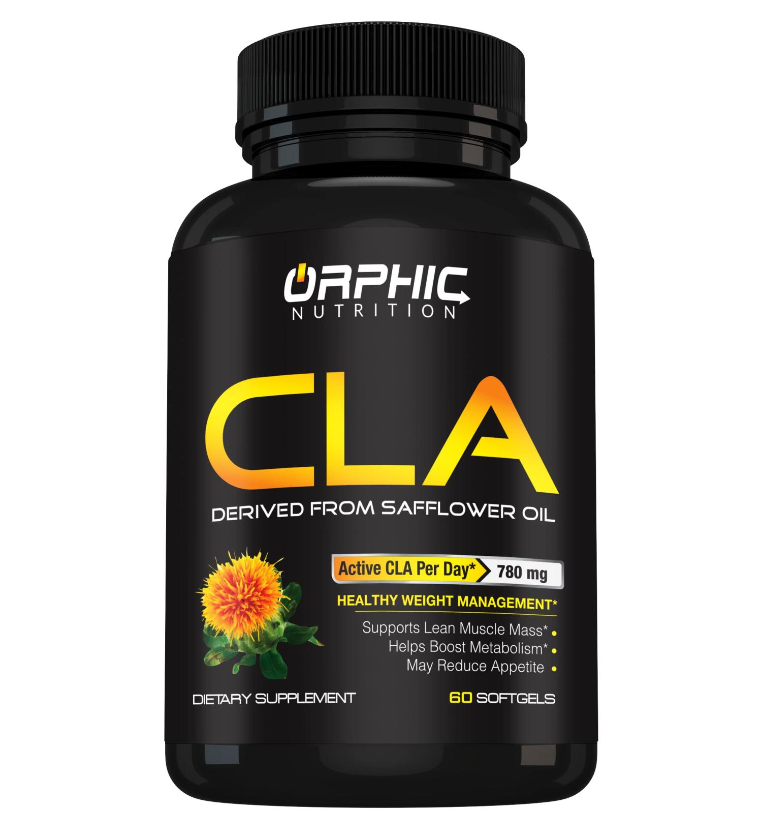CLA Safflower Oil Supplement - 780mg Conjugated Linoleic Acid for Weight Loss - 60 Softgels - Buy Online on GoSupps.com