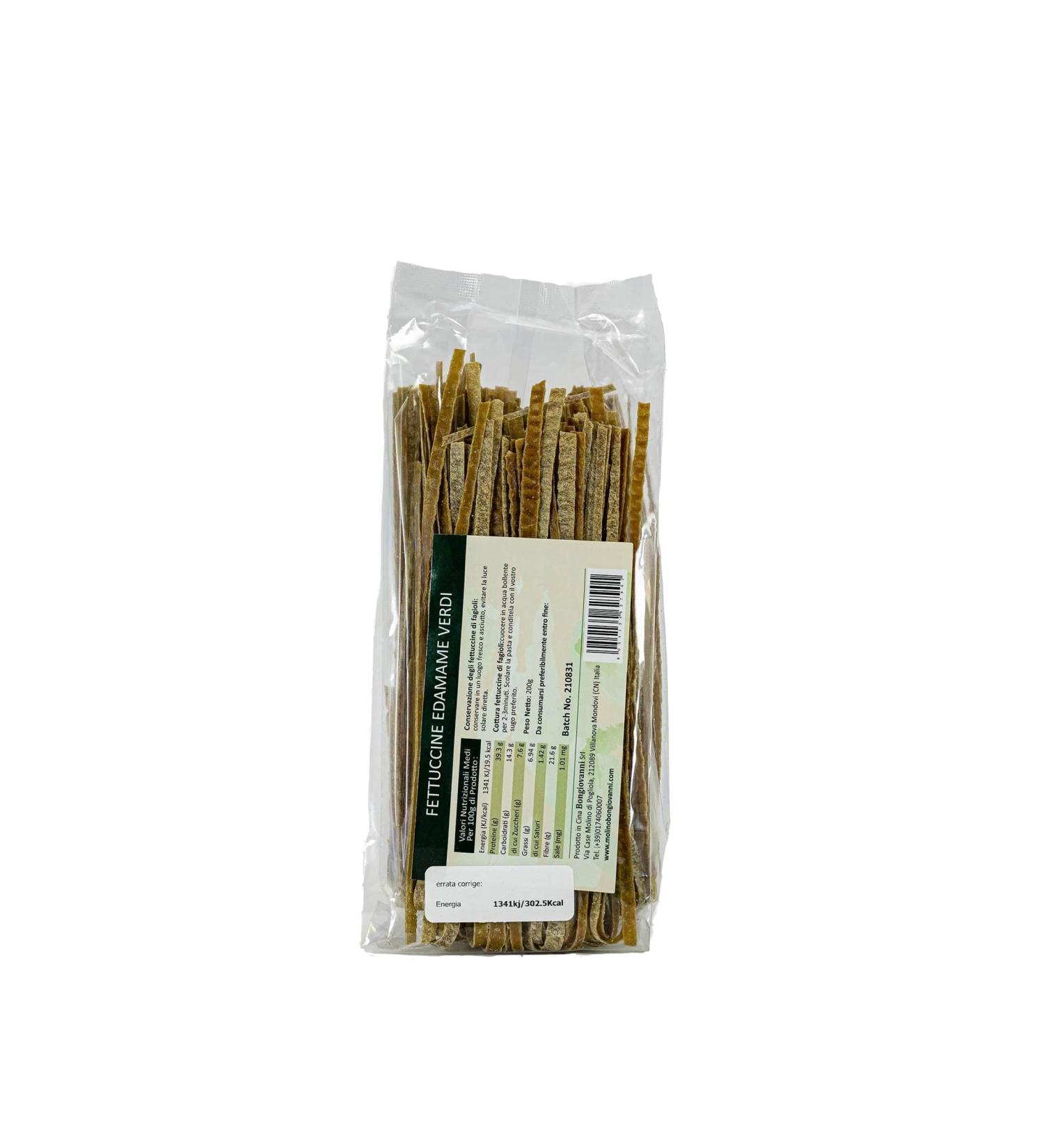  Bongiovanni BONGIOVANNI NATURAL FLOUR AND GOODNESS Green Edamame Fettuccine Gluten-Free Fiber-rich Pasta Edamame Bean Pasta Soybeans Pack of 200 g - Buy Online on GoSupps.com