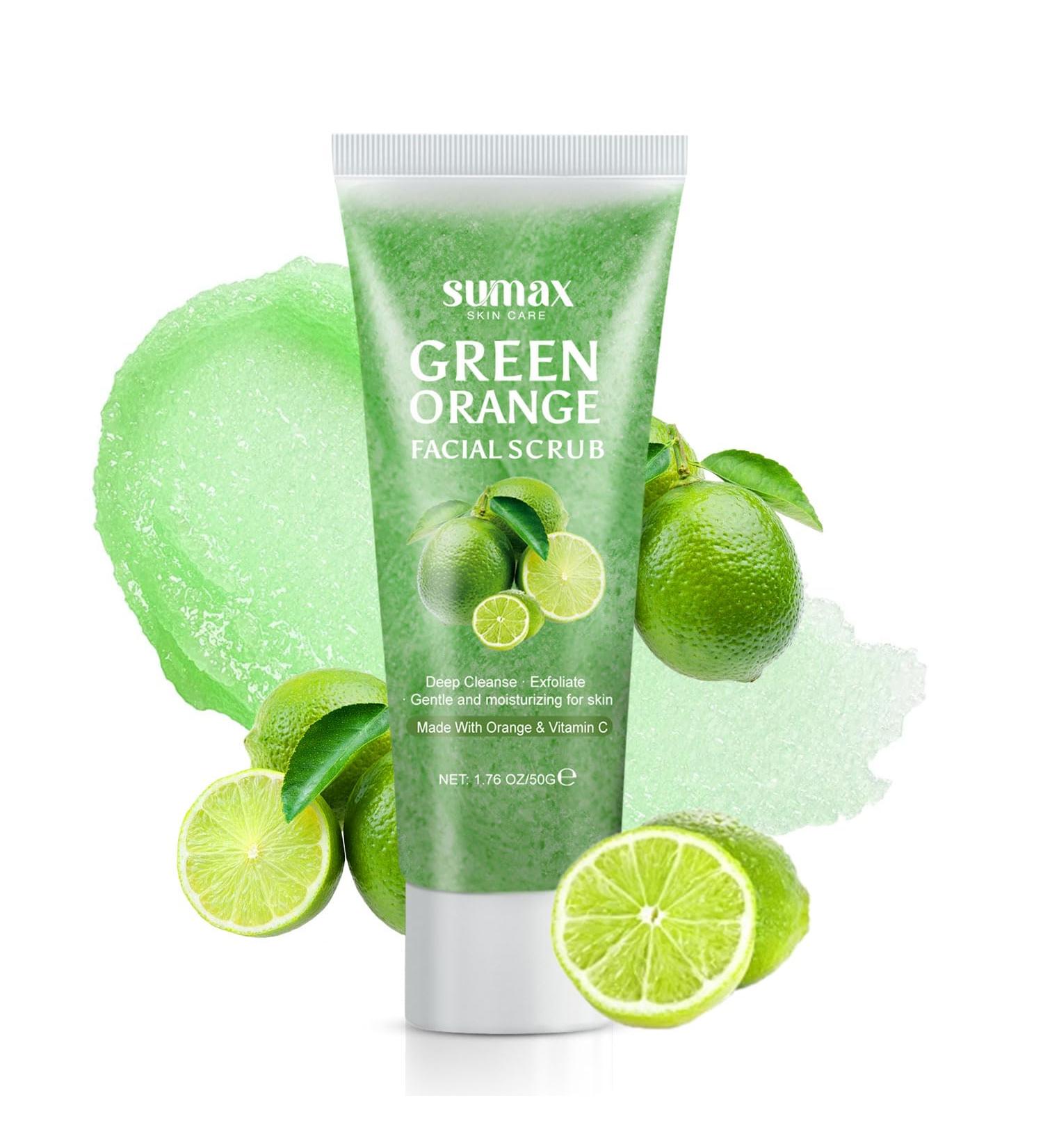 Green Orange Facial Scrub Deep Cleansing and Exfoliation Rich in Vitamin C and Antioxidants Face Scrub Gently Cleans Pores Suitable for Sensitive Skin and All Skin Types - Buy Online on GoSupps.com