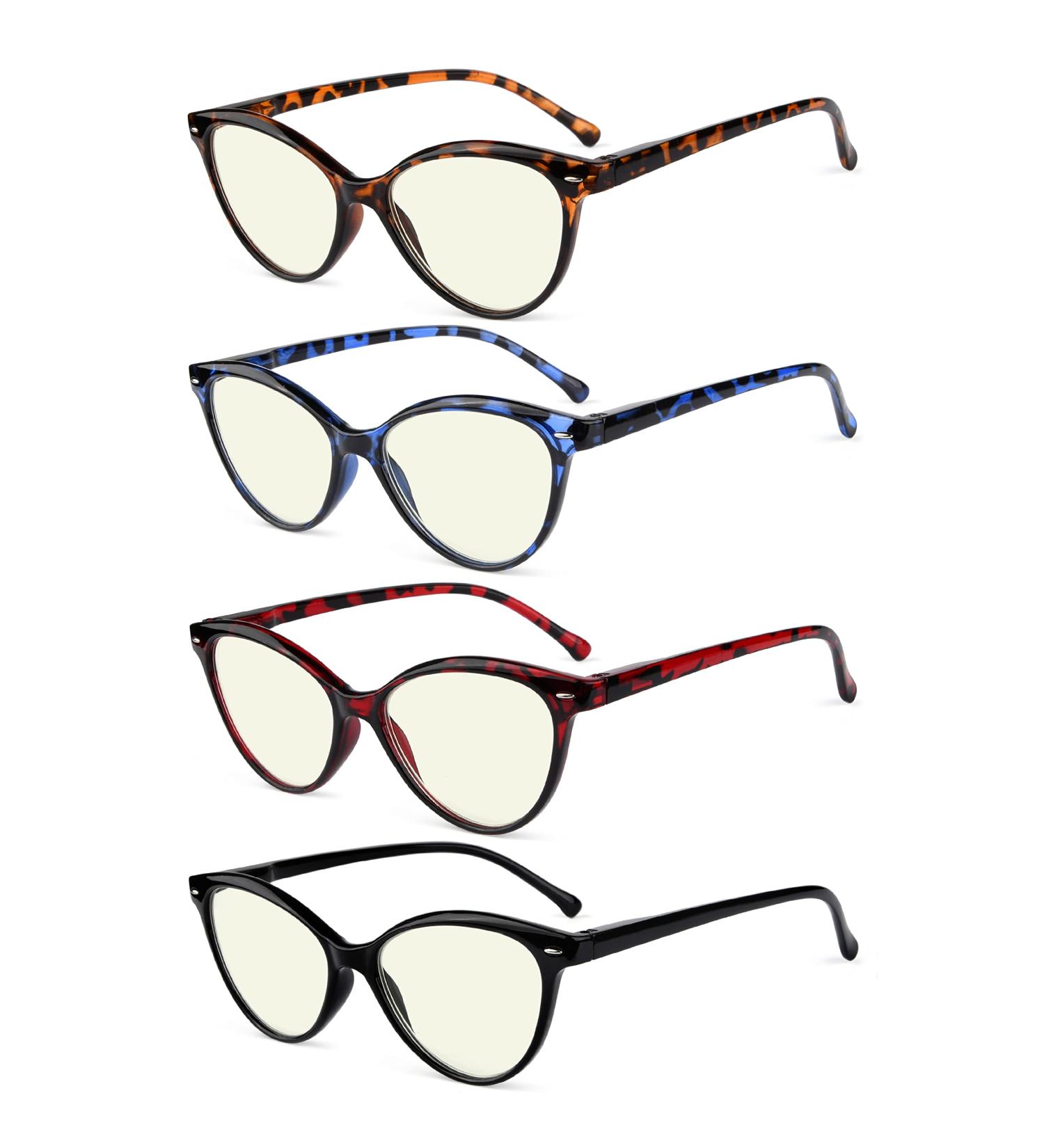 Eyekepper 4-Pack Blue Light Blocking Cateye Reading Glasses for Women +2.0 Strength - Stylish & Protective - Buy Online on GoSupps.com