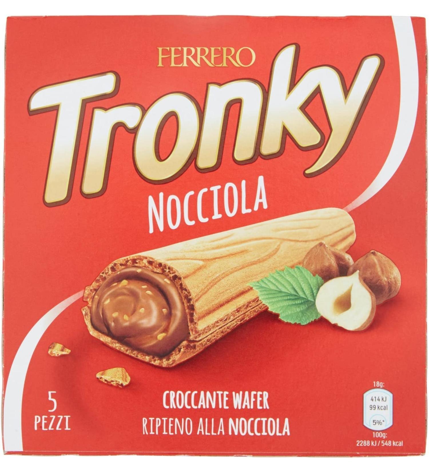 FERRERO Tronky Hazelnut Chocolate Bar Biscuits Cakes Waffles 5 x 18 g - Buy Online on GoSupps.com
