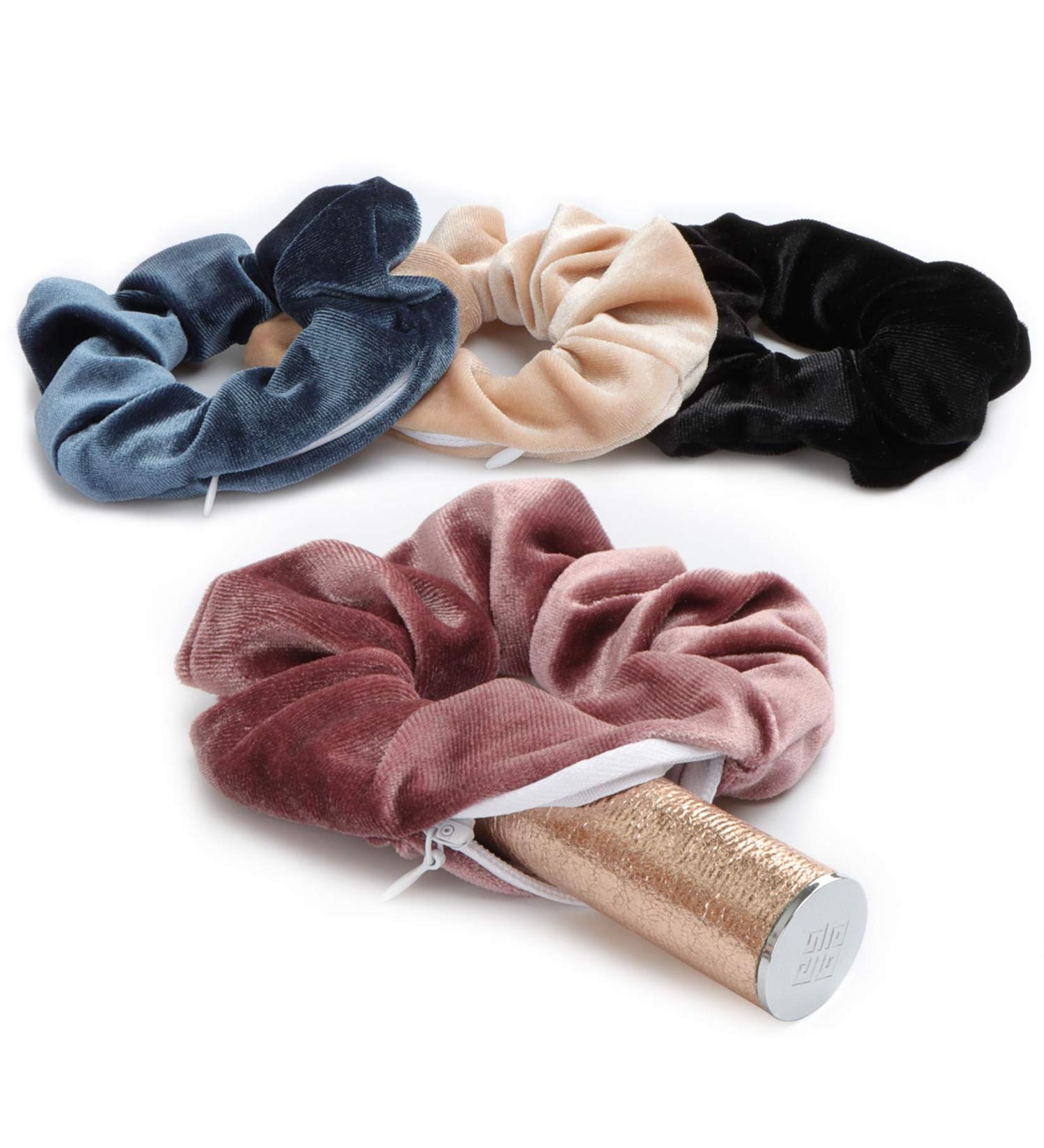 Jaolex 4 Pack Hair Scrunchies with Zipper Pocket - Velvet Elastic Hair Bands - Buy Online on GoSupps.com
