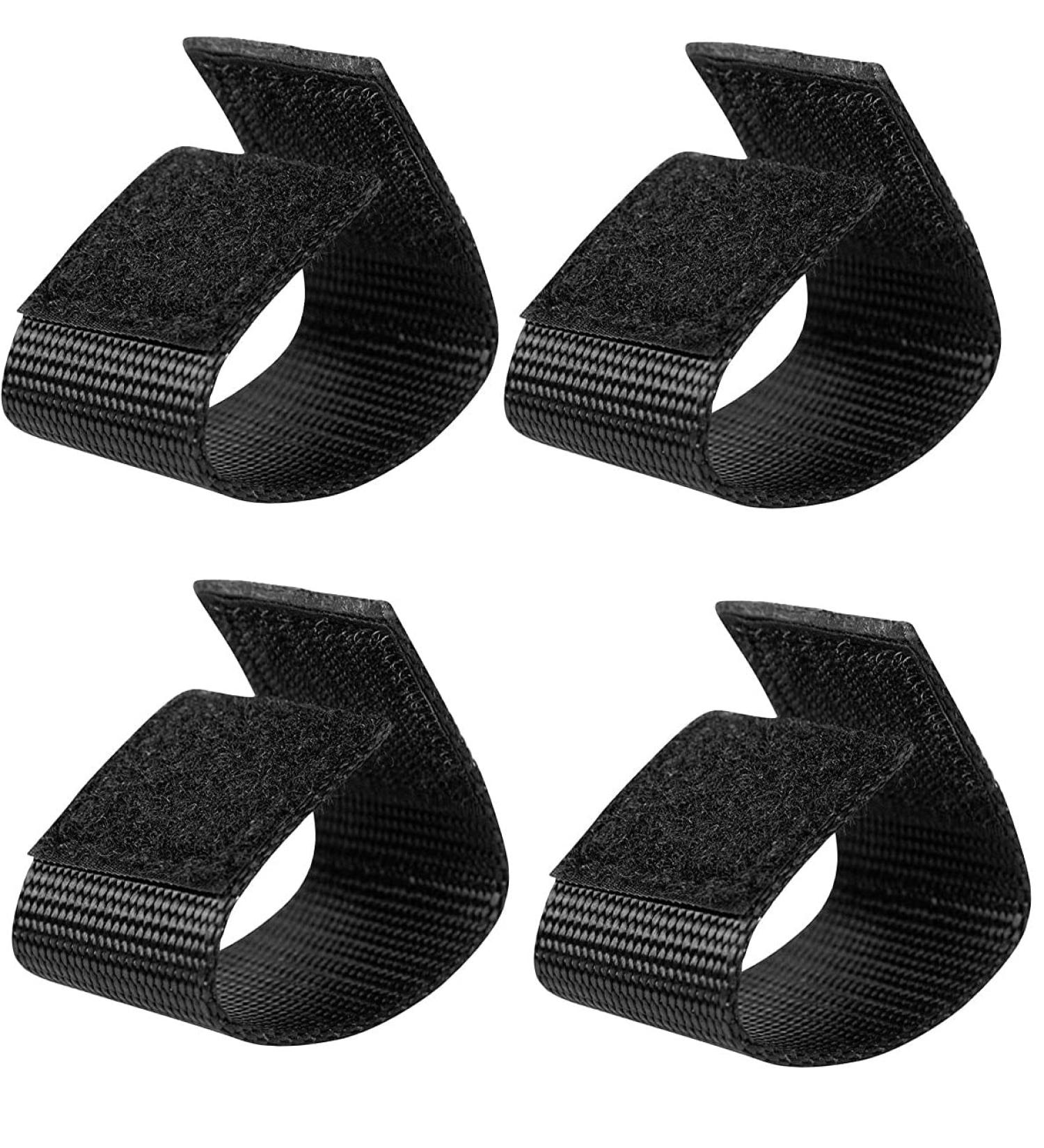 TACNEX Duty Belt Keepers with Double Snaps for 1.5"/1.75"/2"/2.25" Wide Police Security Tactical Nylon Belt Accessories 4 PCS Black(Velcro Closure) 1.5 inch(4 PCS)