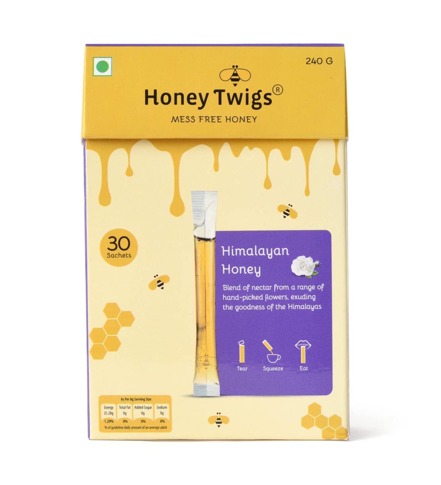 Pure Himalayan Honey Sticks - 30 Count Single Serve Honey Straws | 100% Natural & Immunity Boosting - 8.47 oz Pack | HONEY TWIGS - Buy Online on GoSupps.com