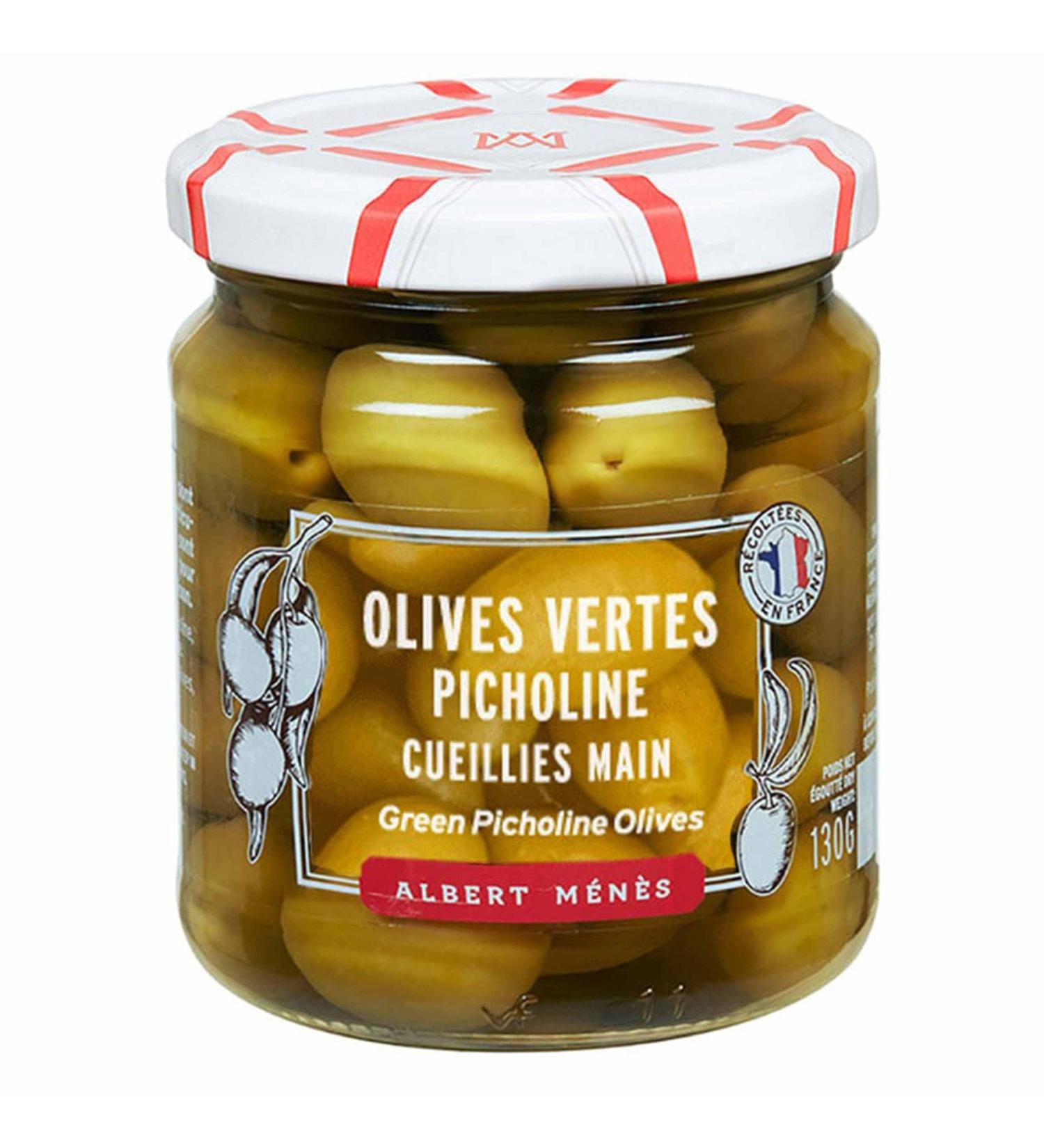 ALBERT MENES AM - Olives - Green Olives Picholine 130g - Buy Online on GoSupps.com