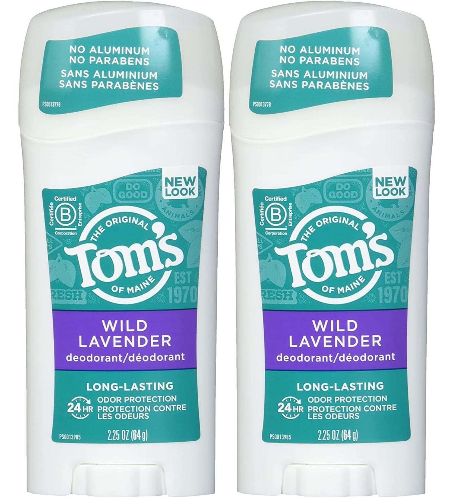 Tom's of Maine Lavender Deodorant Stick 2.25 Oz (Pack of 2) - Natural & Long-Lasting - Buy Online on GoSupps.com